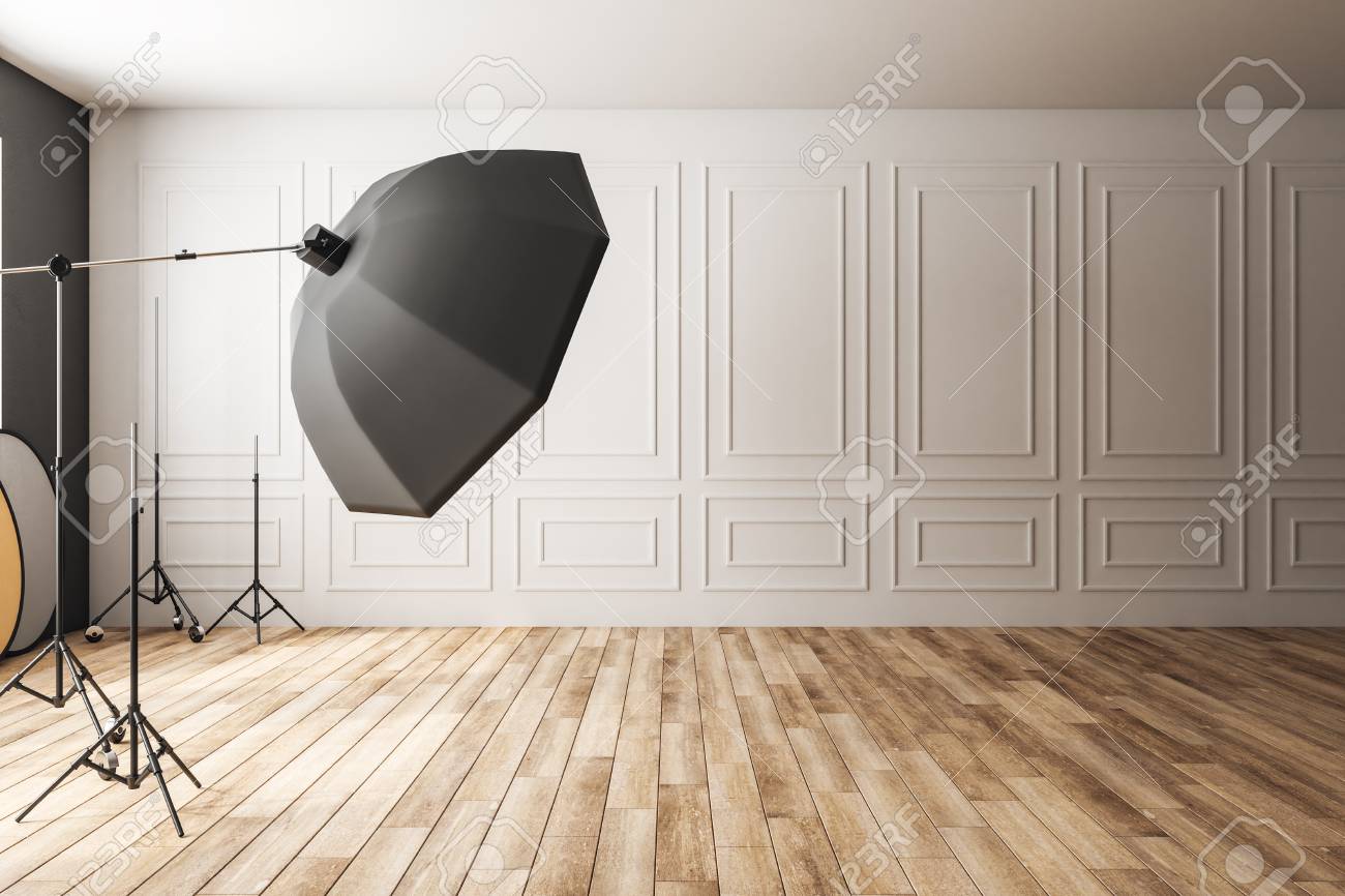 Light Classic Photo Studio Interior With Professional Equipment. Photography  And Design Concept. 3D Rendering Stock Photo, Picture and Royalty Free  Image. Image 118785777., image size:1300x866