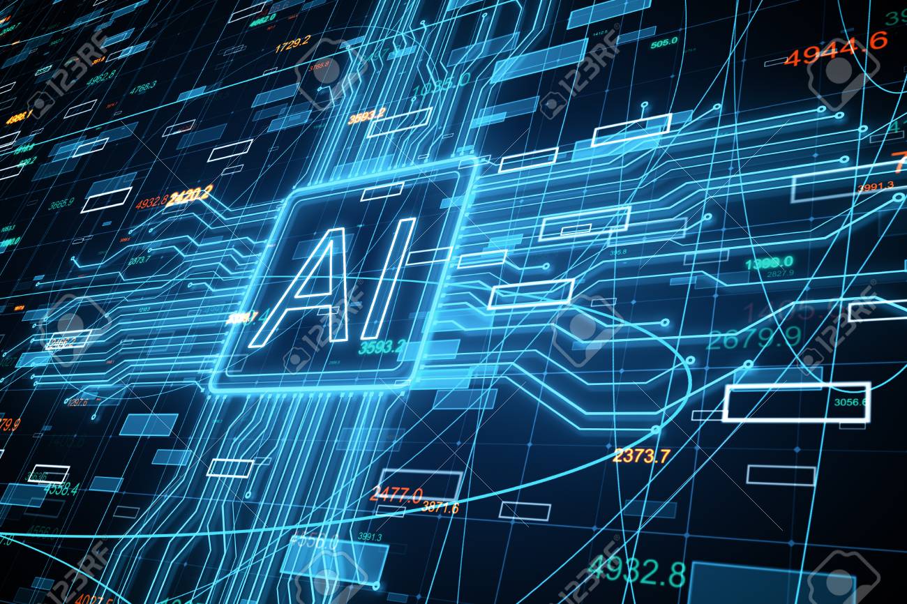 Creative Ai Background With Forex Chart Artificial Intelligence - 