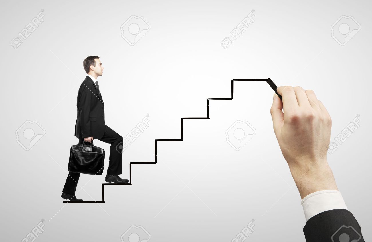 階段の描き方に歩くビジネスマン の写真素材 画像素材 Image