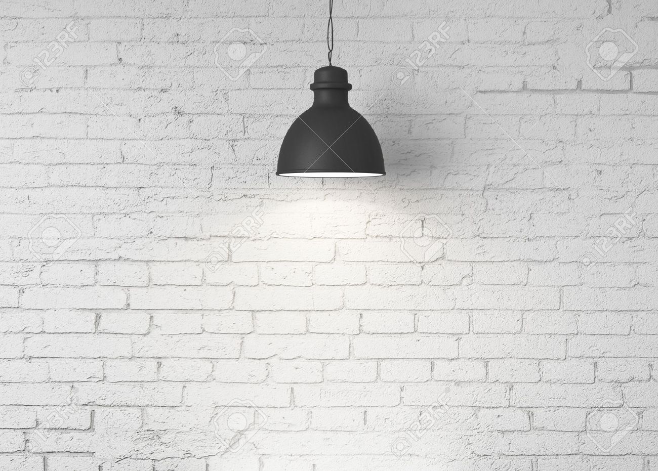 Brick Wall And Ceiling Lamps Stock Photo, Picture Royalty Free Image. Image 18243814.