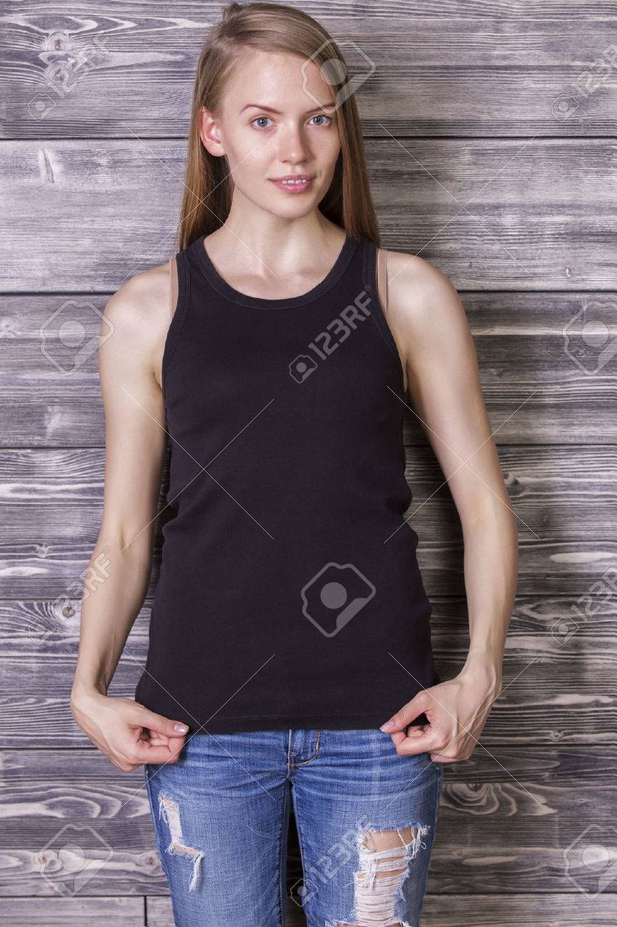 plain black tank top