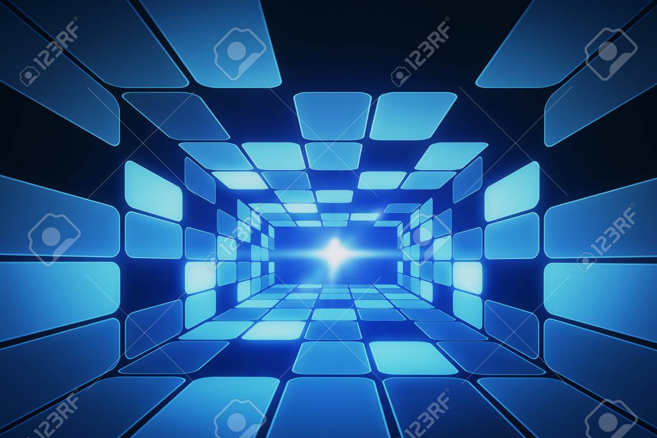 カラフルな未来のトンネルの背景 近未来的なコンセプト 3 D レンダリング の写真素材 画像素材 Image