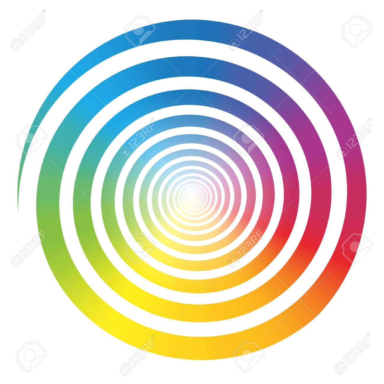 Arc En Ciel Degrade De Couleur Spirale Vecteur Isole Illustration Sur Fond Blanc Clip Art Libres De Droits Vecteurs Et Illustration Image