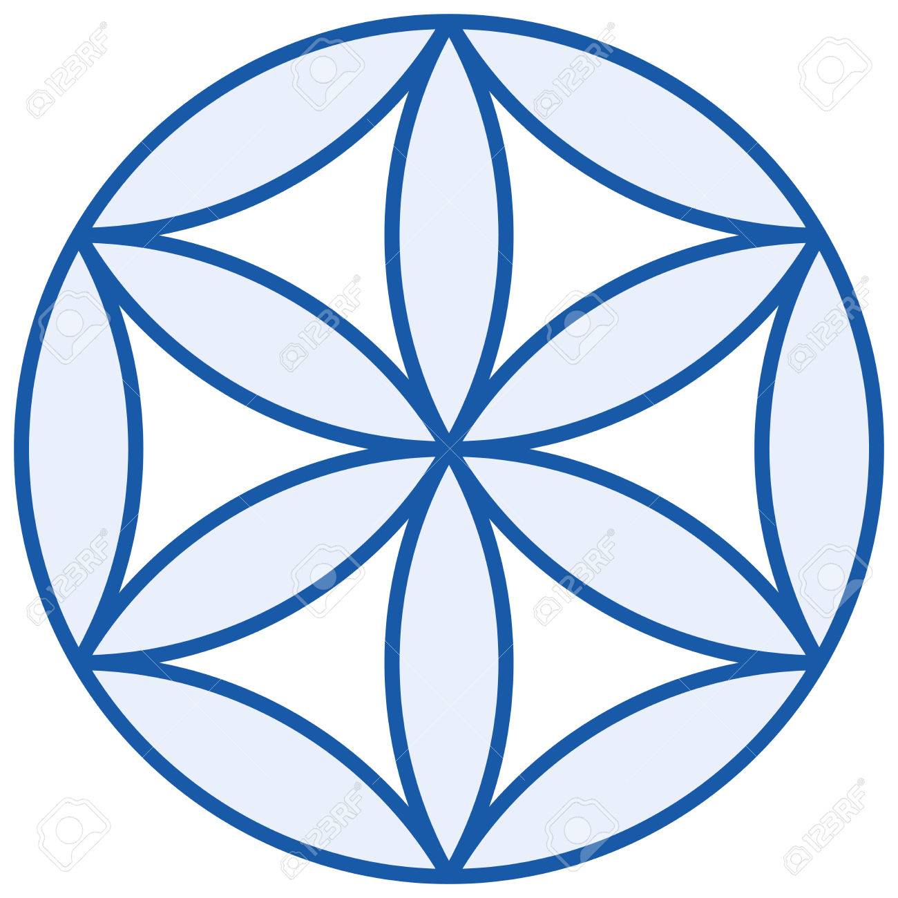 赤ちゃん花の命は成長を開始します 幾何学的な図 等間隔 重なる円複数で構成されます イラスト のイラスト素材 ベクタ Image