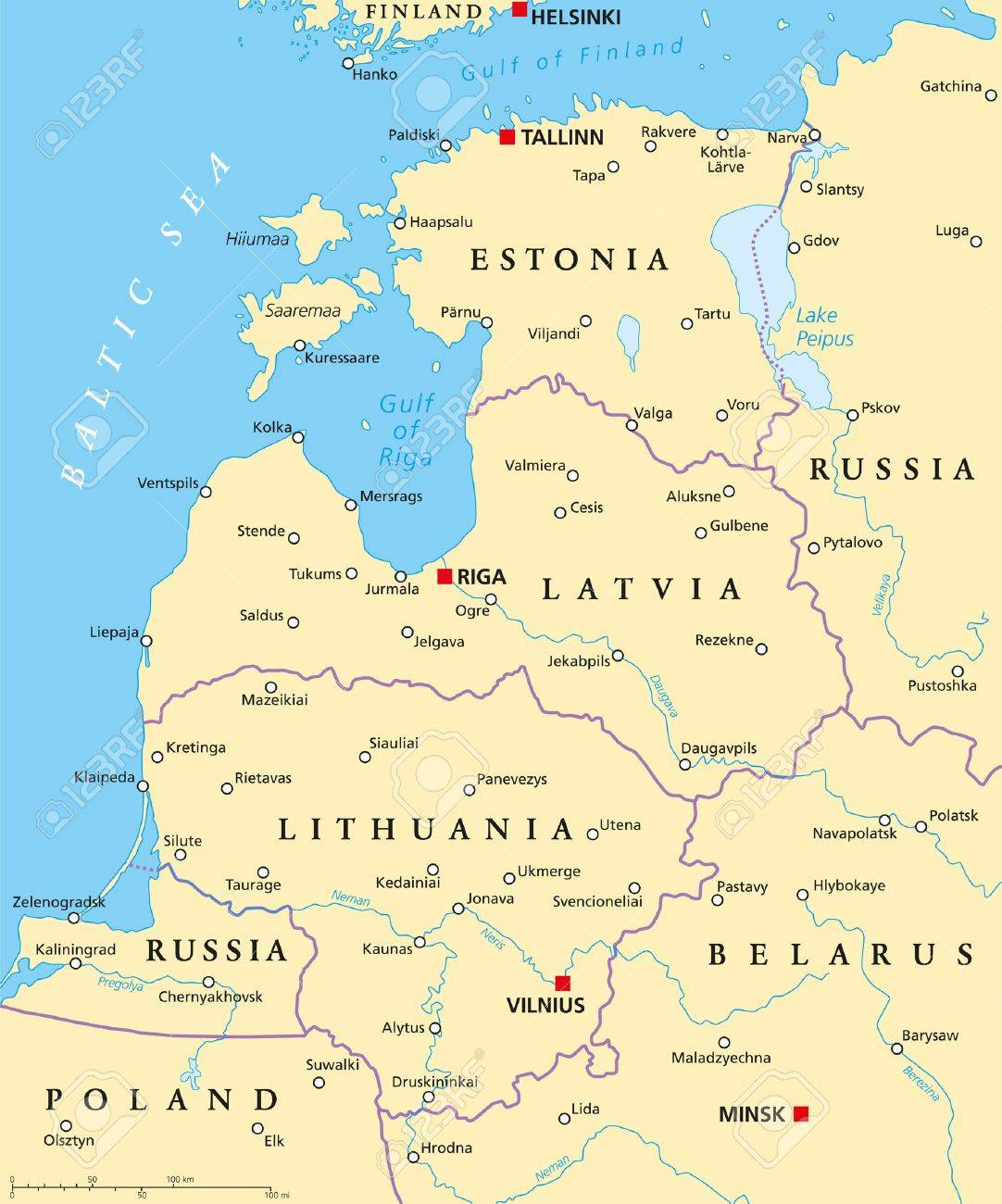 pays baltes carte - Image