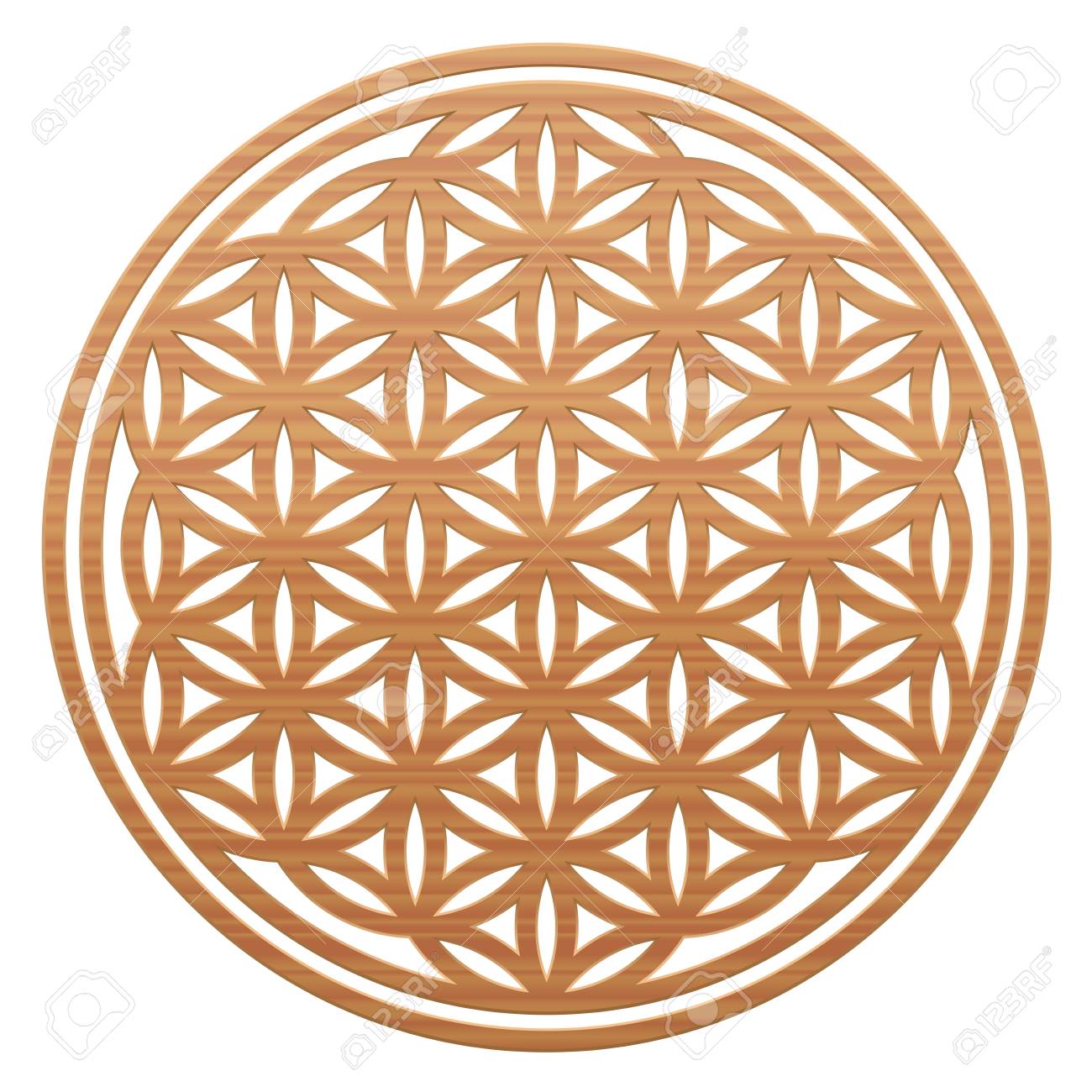 白い背景の上の生活 自然の霊性と癒しの自然のシンボルとして 木製のスタイル ベクトル図の花 のイラスト素材 ベクタ Image