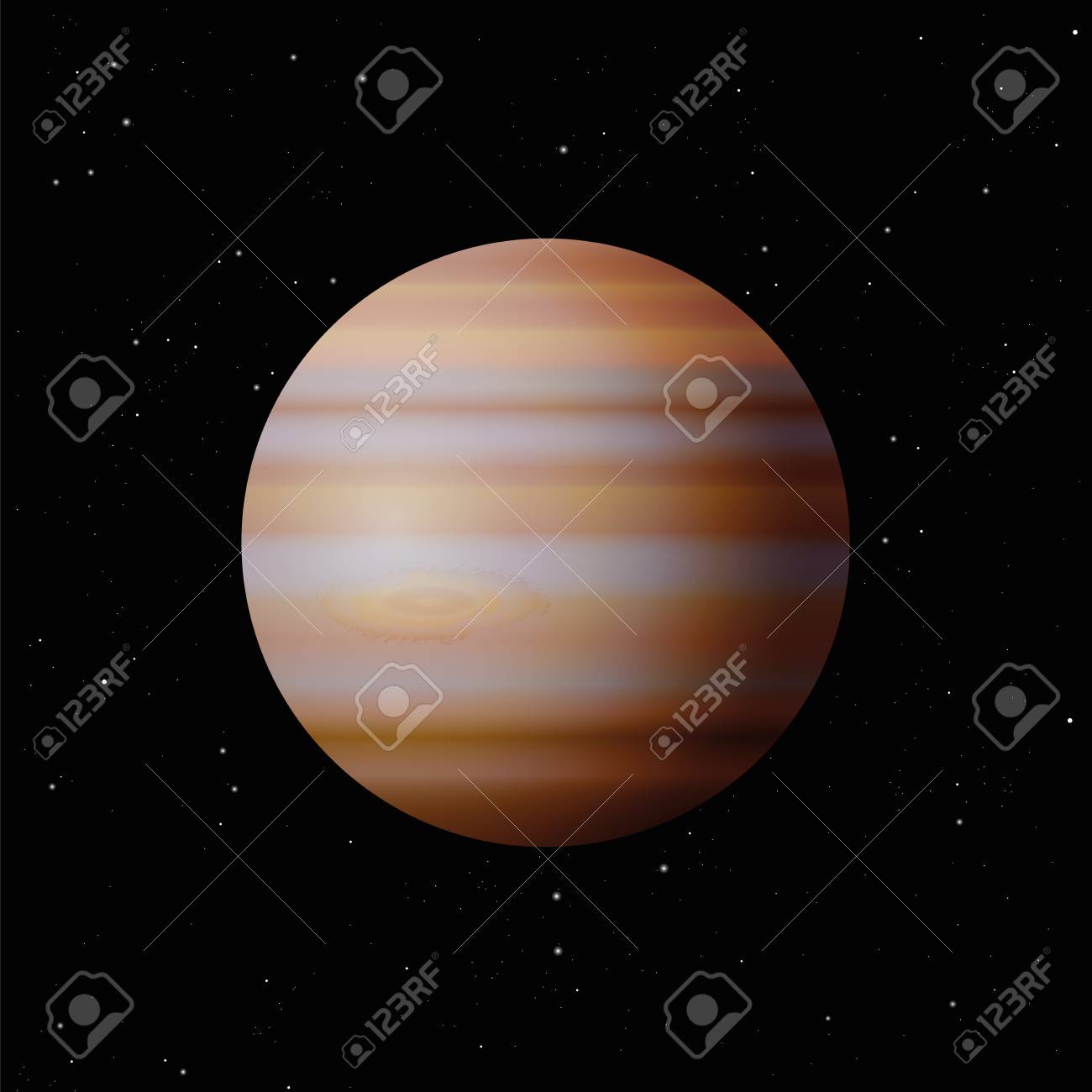Planet Jupiter With Typical Great Spot Planet Jupiter With Typical Great Spot