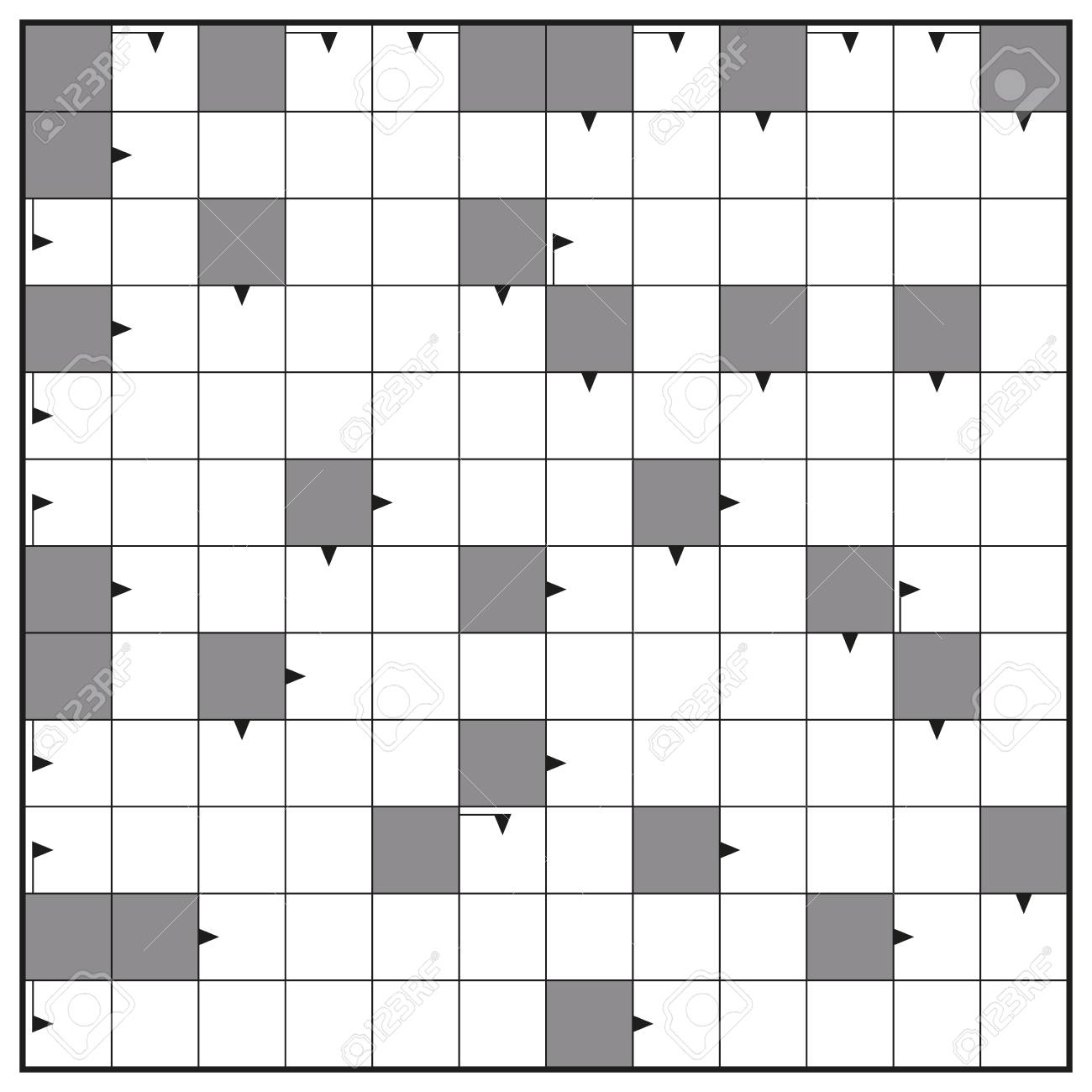 Crossword - Blank Crossword Puzzle Pattern, Square Format Template, To  Insert Any Words With One To Twelve Letters For A Clear Message, Brief  Heading Or Explicit Information In Keywords. Royalty Free SVG,, image size:1300x1300