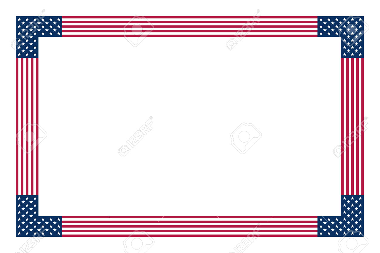 アメリカ国旗をモチーフに、長方形のフレーム。アメリカの国旗をベース