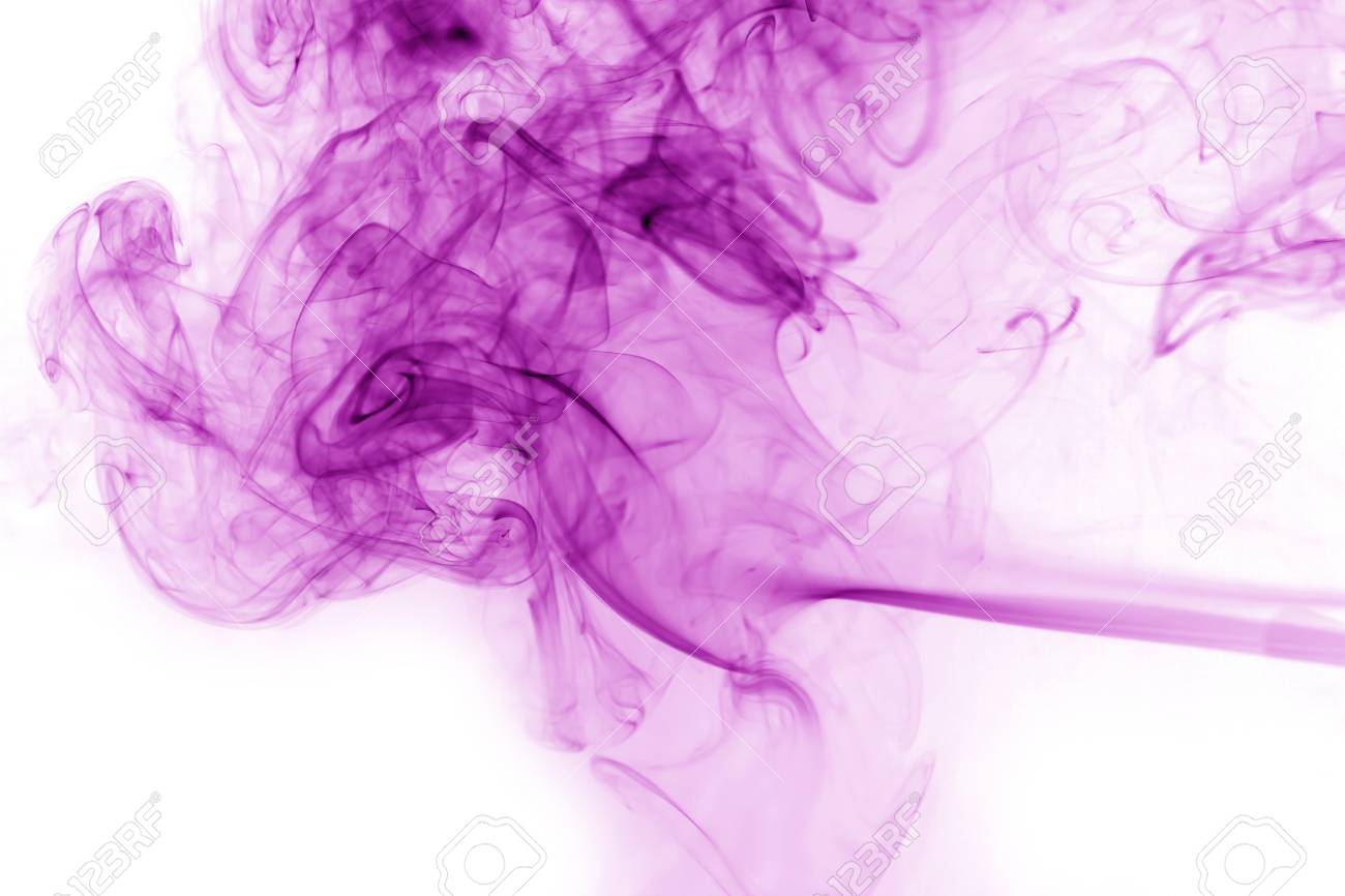 白地に紫の煙 の写真素材 画像素材 Image