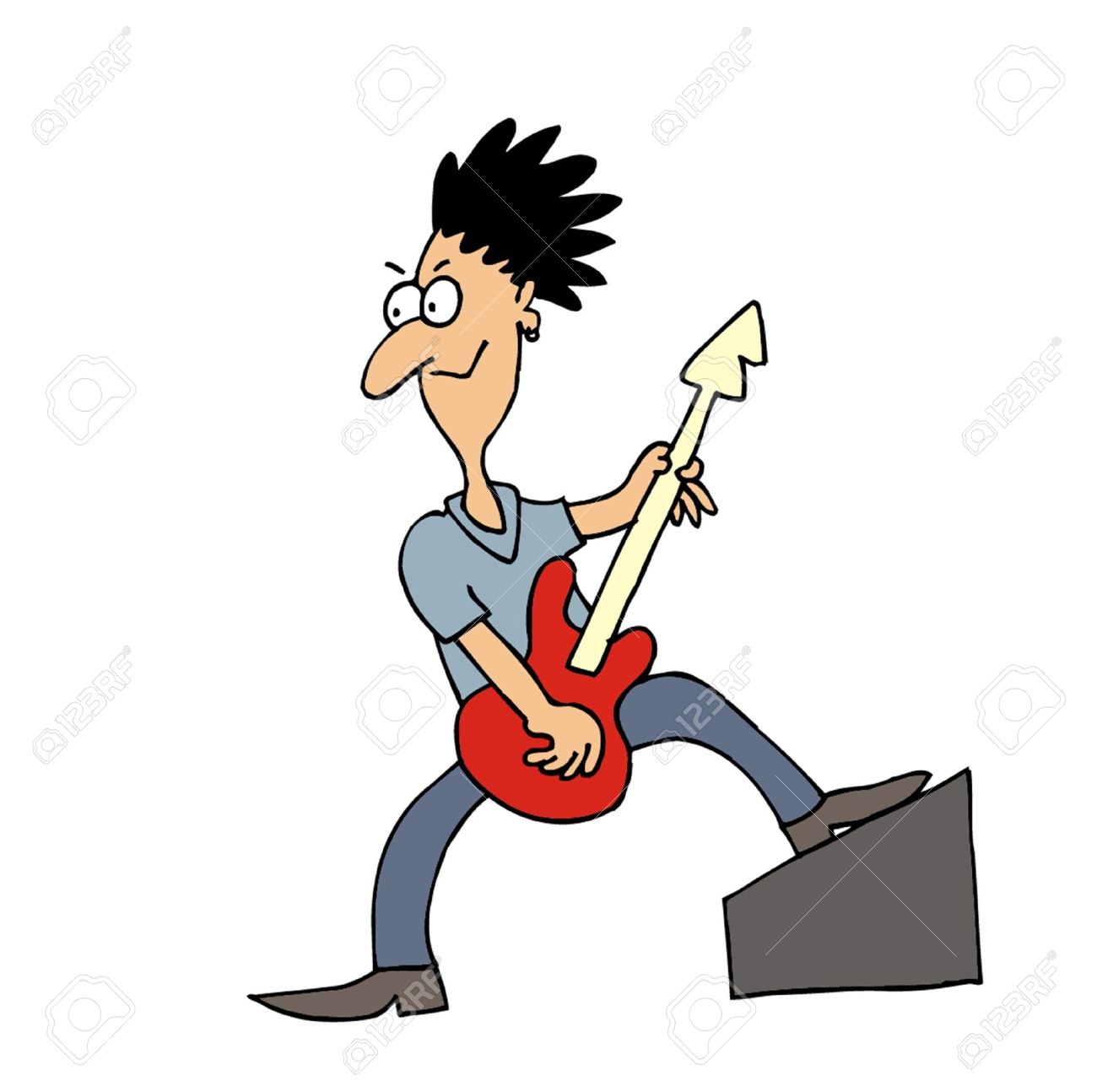 Cartoon Man With Long Hair Play Electrick Rock Guitar Royalty Free SVG,  Cliparts, Vectors, and Stock Illustration. Image 18296247.
