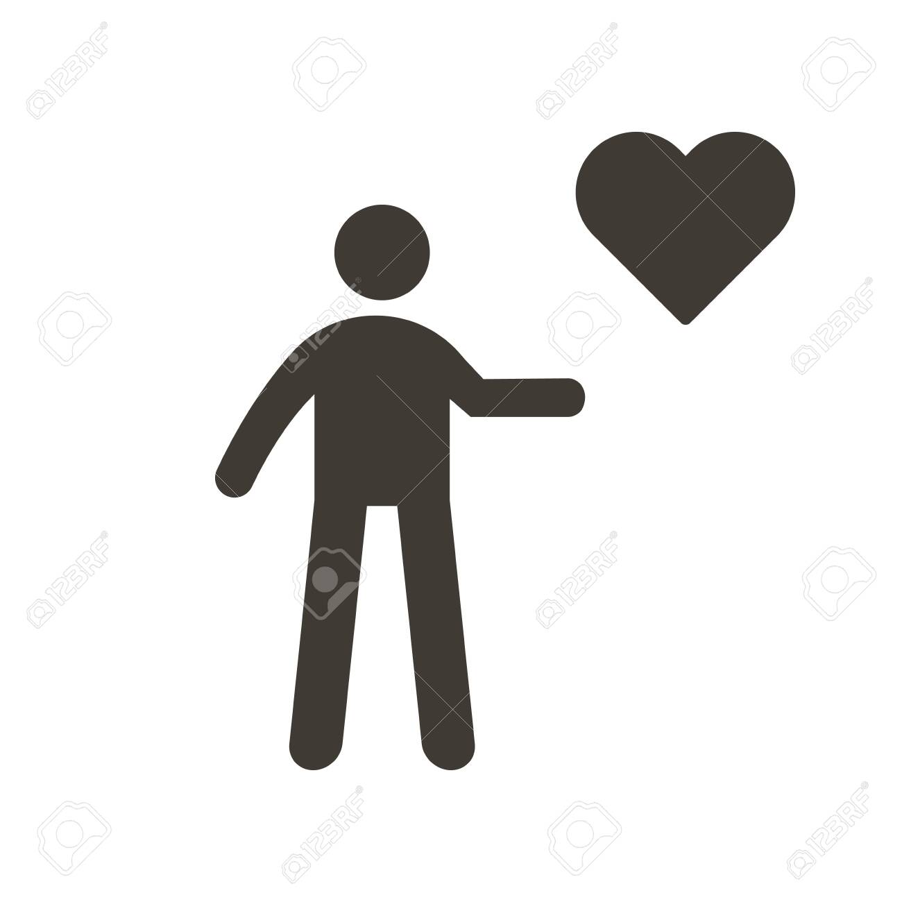 Person holding heart icon. Vector flat glyph illustration. Helping, volunteering, donation, charity, humanitarian, medical, love and happiness concepts. - 134503202 Person holding heart icon. Vector flat glyph illustration. Helping, volunteering, donation, charity, humanitarian, medical, love and happiness concepts. - 134503202