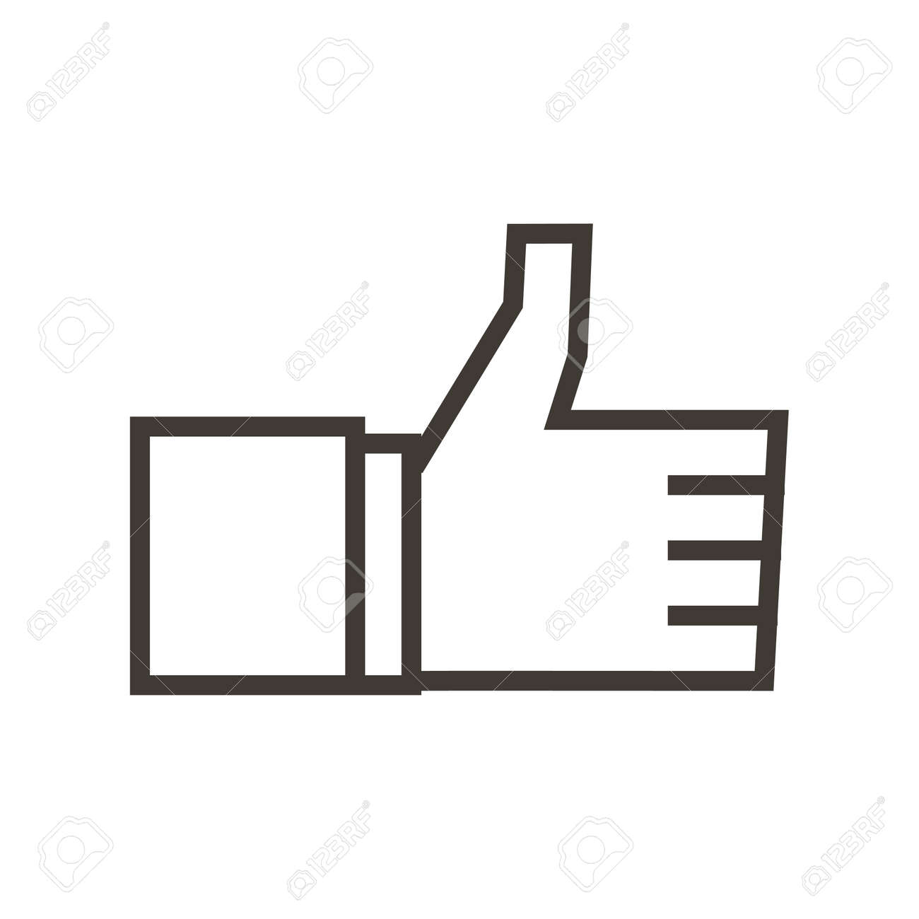 Cheerful thumbs up like symbol. Approval, certified vector trendy flat outline icon illustration design. Social media sign of approval and OK. - 158456487 Cheerful thumbs up like symbol. Approval, certified vector trendy flat outline icon illustration design. Social media sign of approval and OK. - 158456487