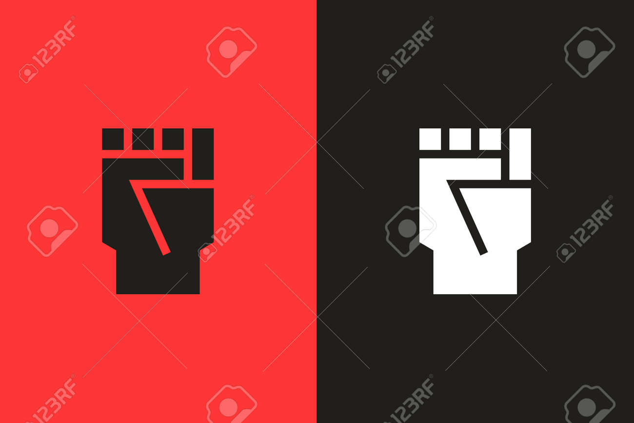 Closed fist flat glyph icon. Vector illustration symbolizing protests, riots, activism, black lives matter and fighting for equality - 158456498 Closed fist flat glyph icon. Vector illustration symbolizing protests, riots, activism, black lives matter and fighting for equality - 158456498