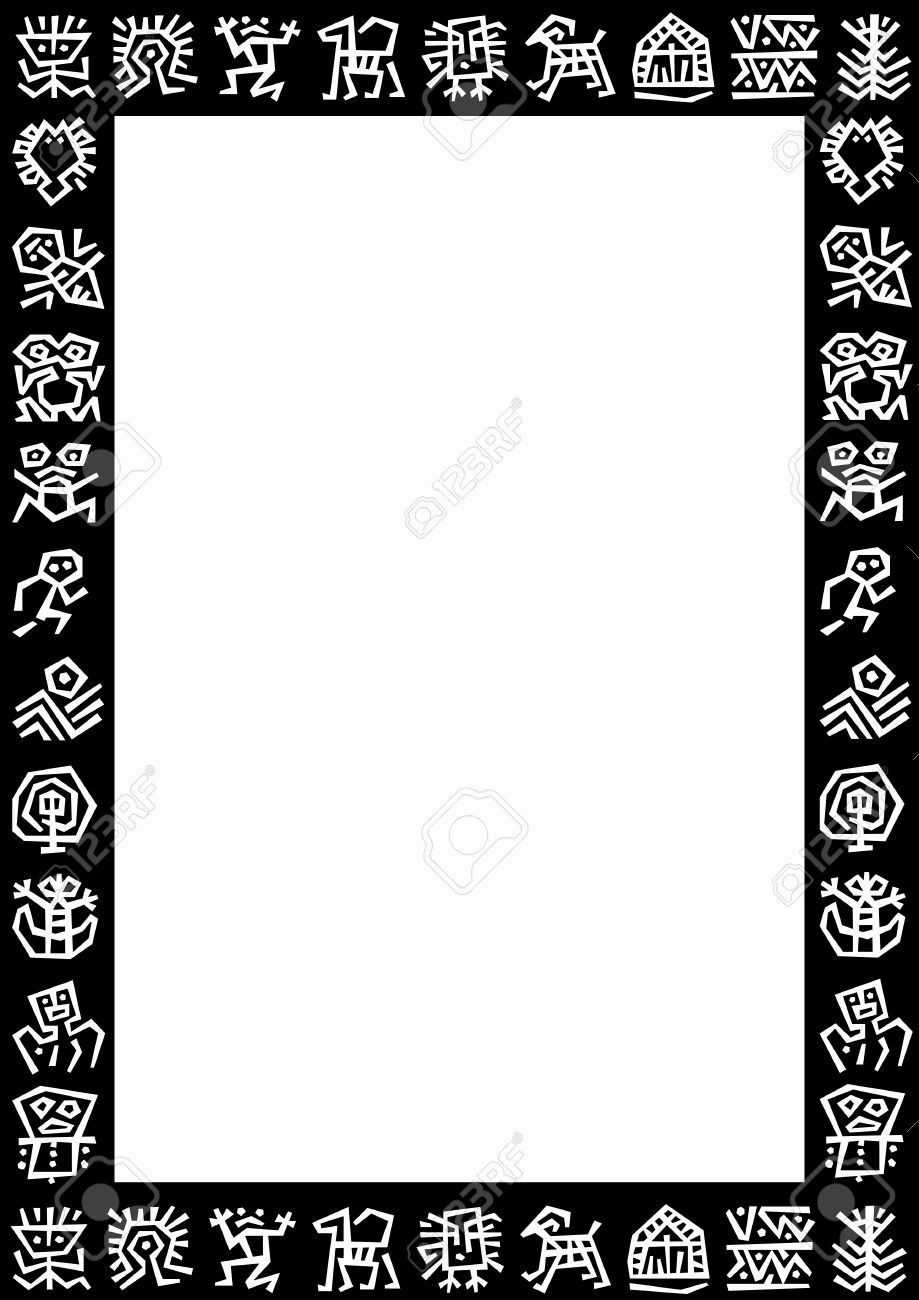 stock photo white background with a black border with white signs