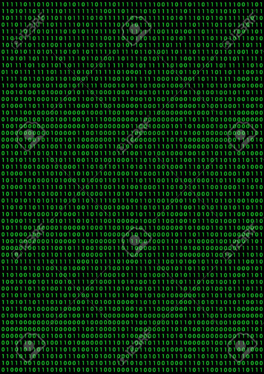 Black Background With Green Binary Code Royalty Free SVG, Cliparts ...