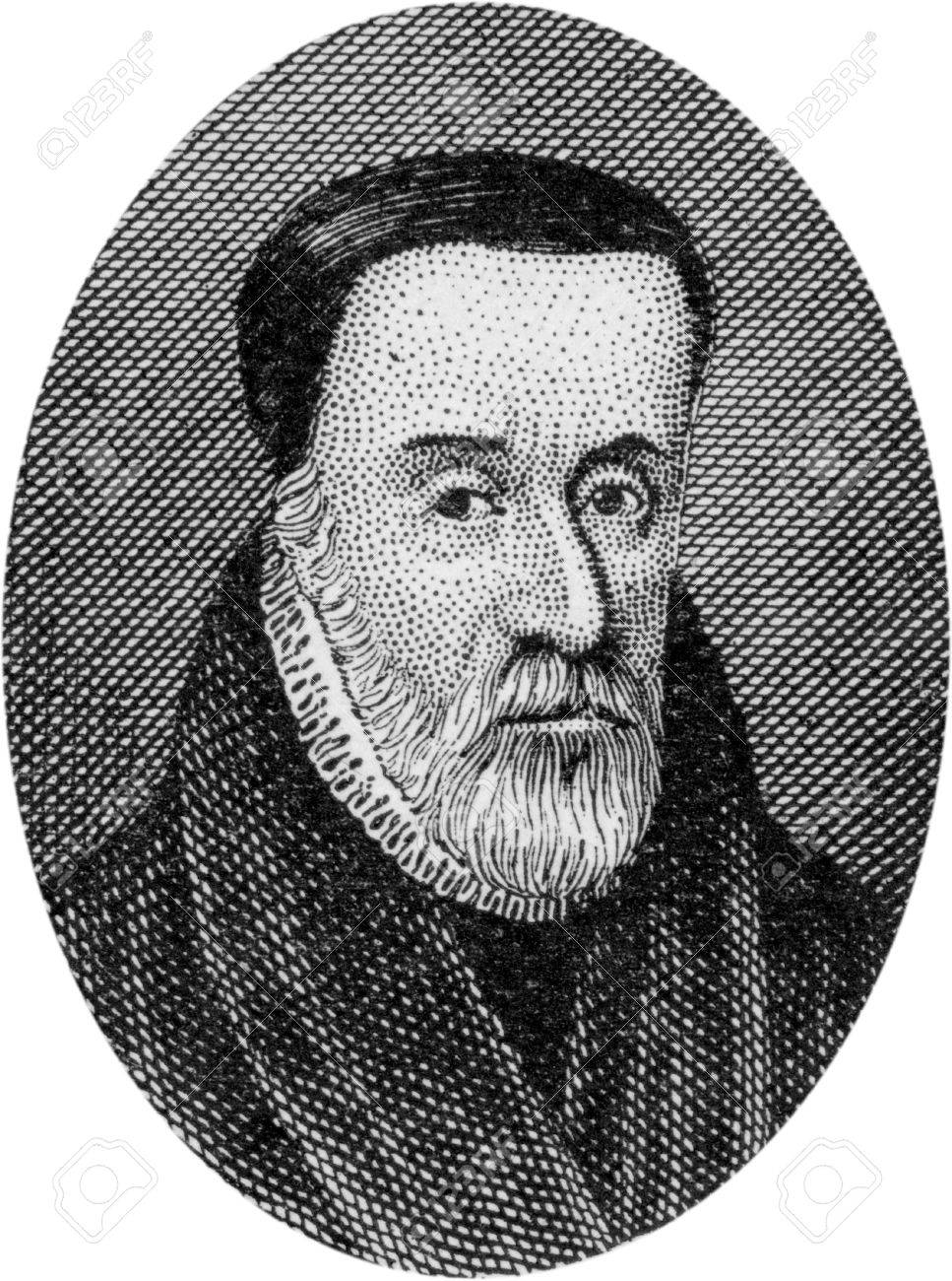 Engraving of William Tyndale, 1484 - 1536; English Bible Translator and Reformer, Martyred