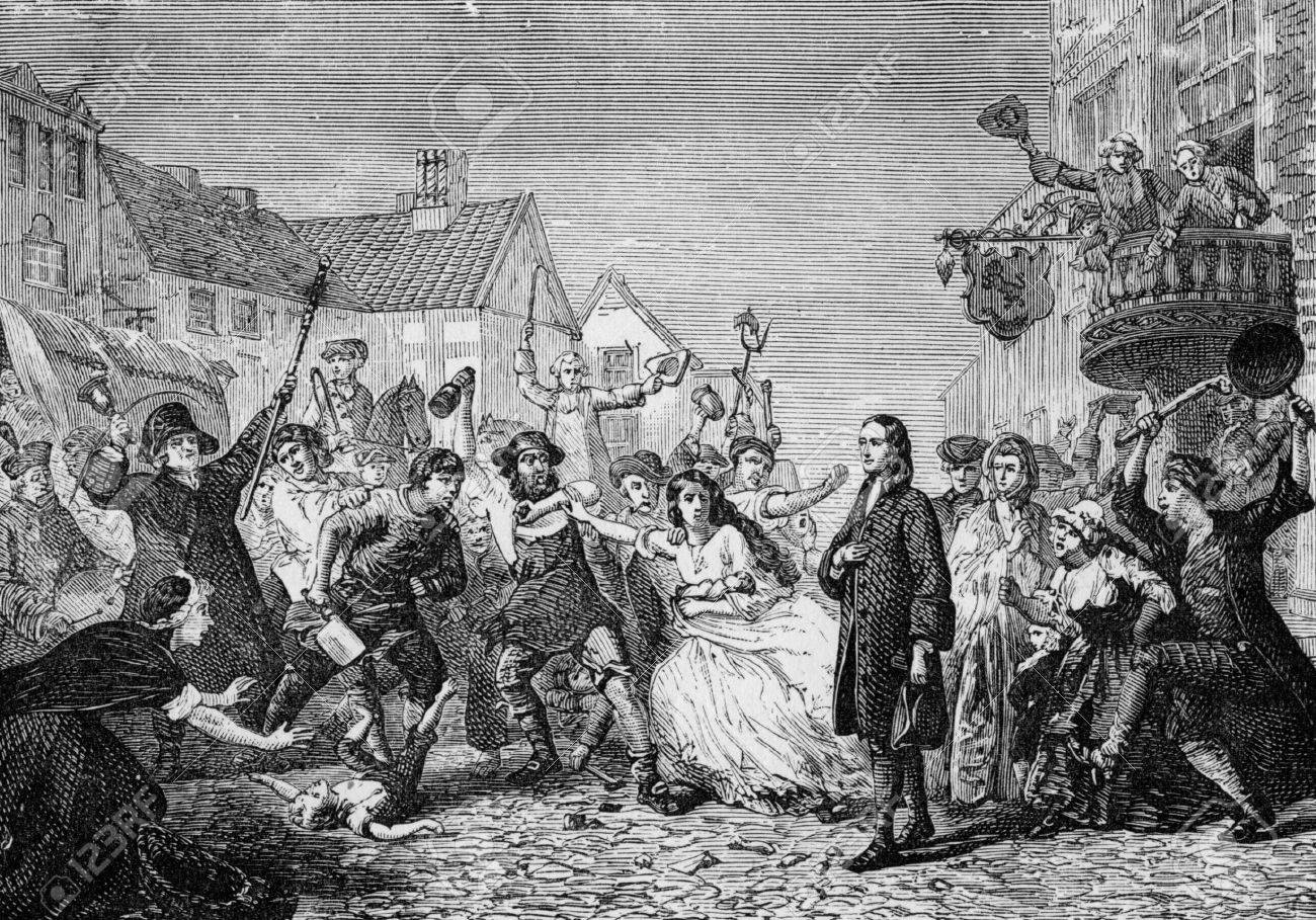 John Wesley in the midst of the riots of 1743 in Wednesbury, England,when