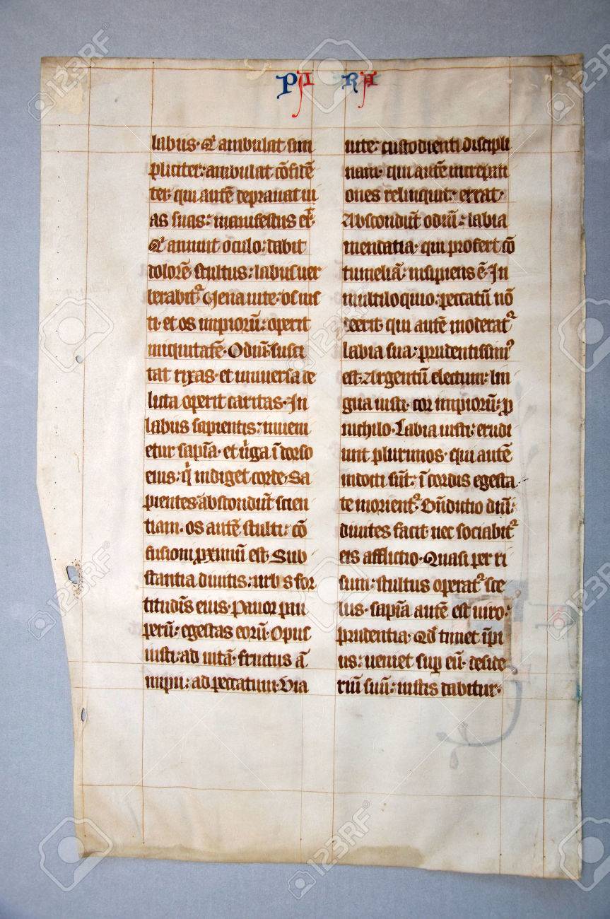 26475304-page-from-a-14th-century-latin-vulgate-bible-book-of-jeremiah-written-in-england-on-vellum-fragment-.jpg