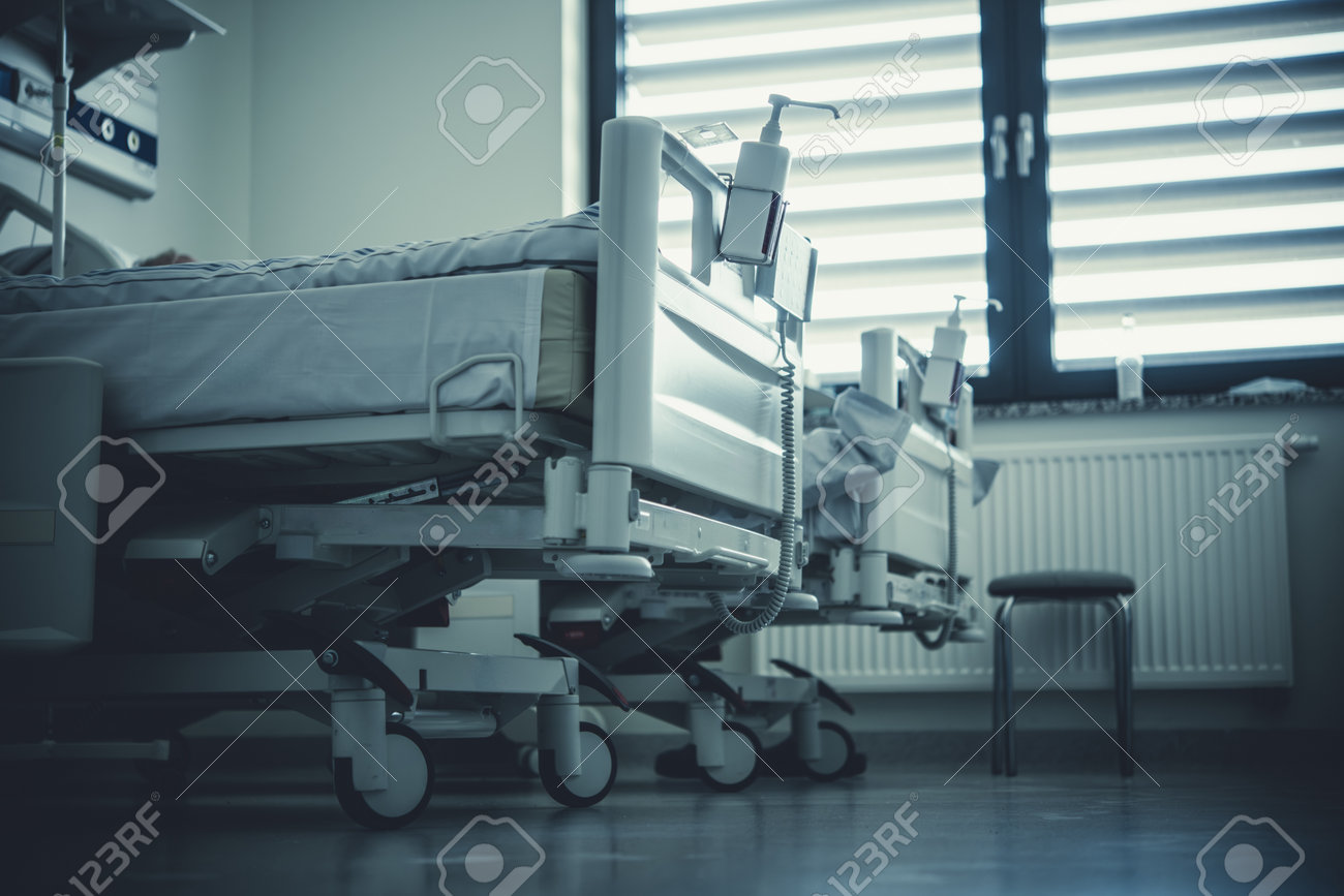 Hospital Beds In Hospital Room. Medical Care And Healthcare Concept. Medical  Accessories. Stock Photo, Picture and Royalty Free Image. Image 205256057., image size:1300x867