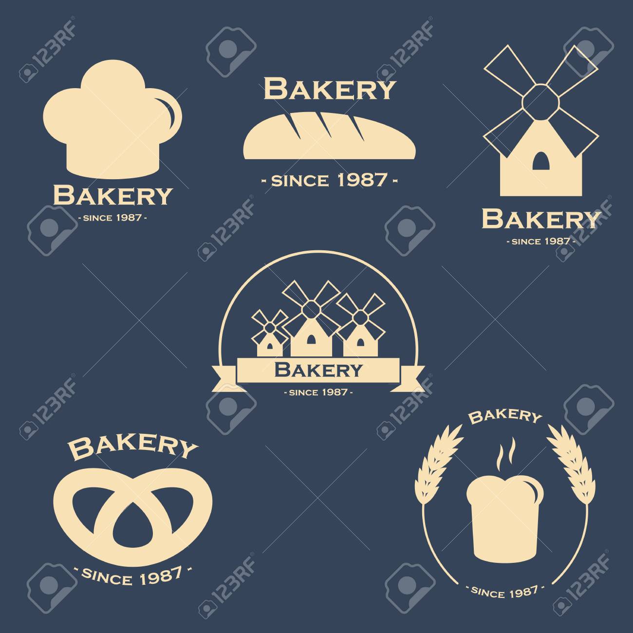 set of bakery logos for your design royalty free cliparts vectors bakery logos