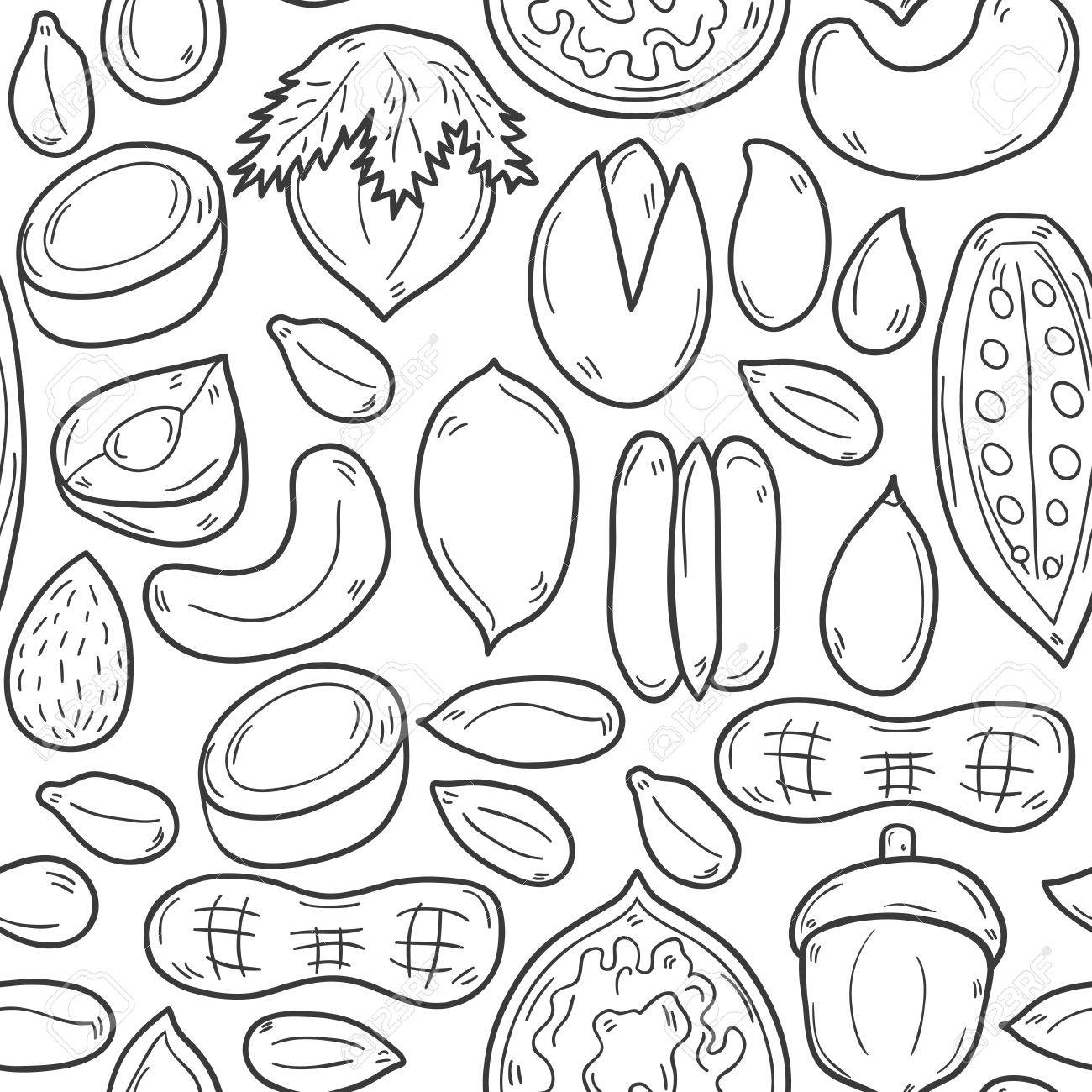 漫画でシームレスな背景手ナットをテーマに描かれたオブジェクト ヘーゼル ナッツ かぼちゃ ひまわりの種 ピーナッツのイラスト素材 ベクタ Image 漫画でシームレスな背景手ナットをテーマに描かれたオブジェクト ヘーゼル ナッツ かぼちゃ ひまわりの種 ピーナッツのイラスト素材 ベクタ Image