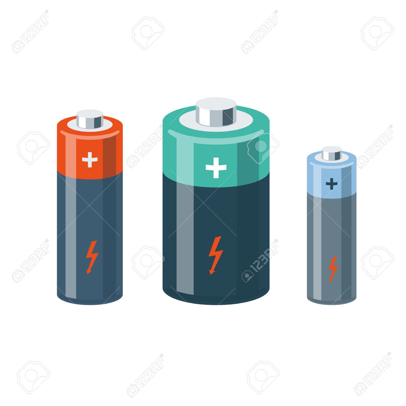 漫画のスタイルで孤立したシリンダー電池のベクター イラストです のイラスト素材 ベクタ Image