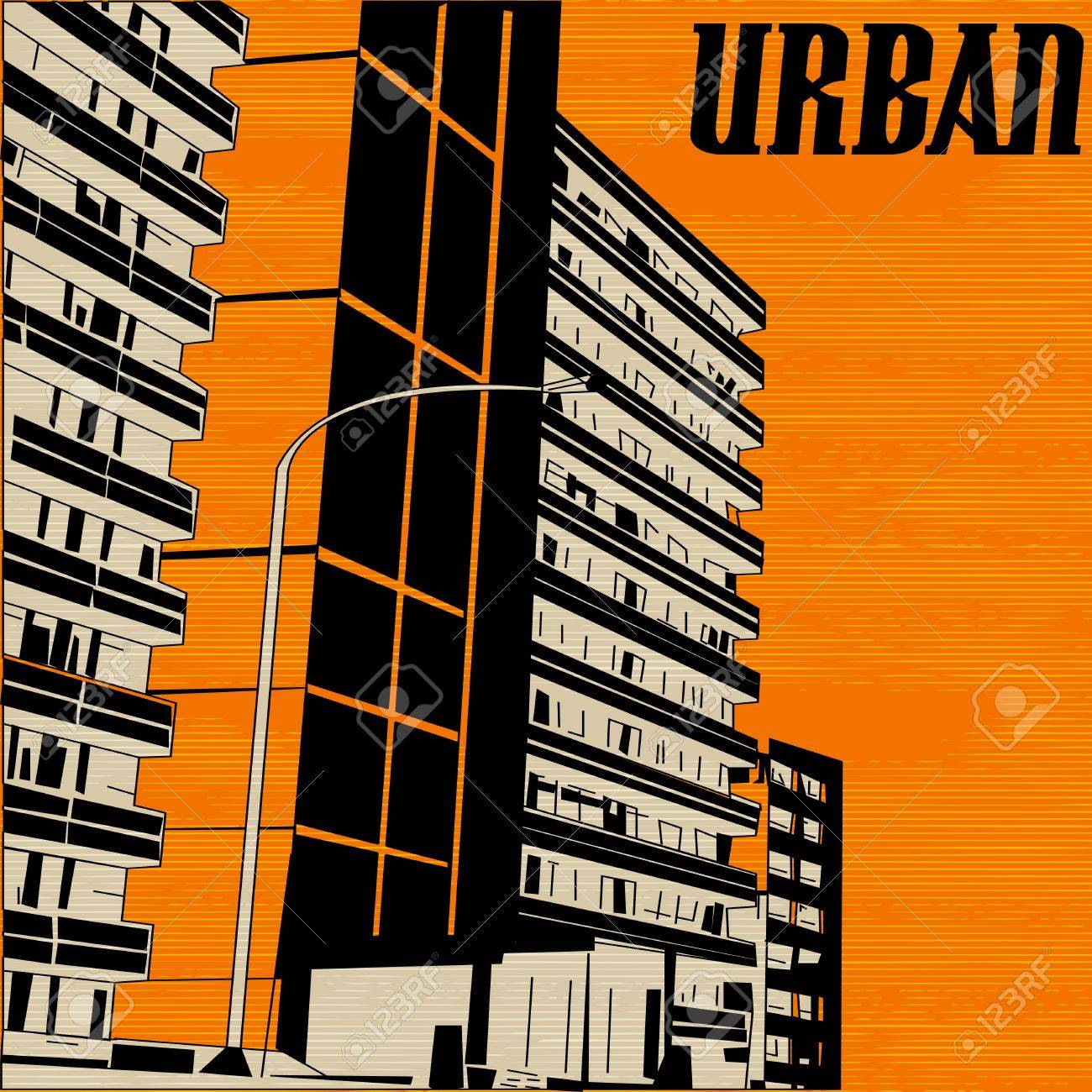 オレンジ都市街の背景イラスト のイラスト素材 ベクタ Image