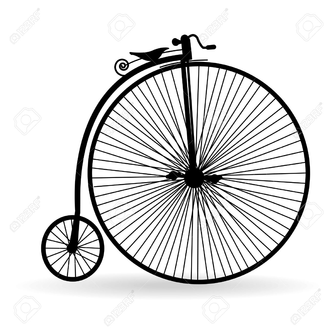 Silhouette Of An Ancient Bicycle On A White Background Royalty Free  Cliparts, Vectors, And Stock Illustration. Image 10763667.
