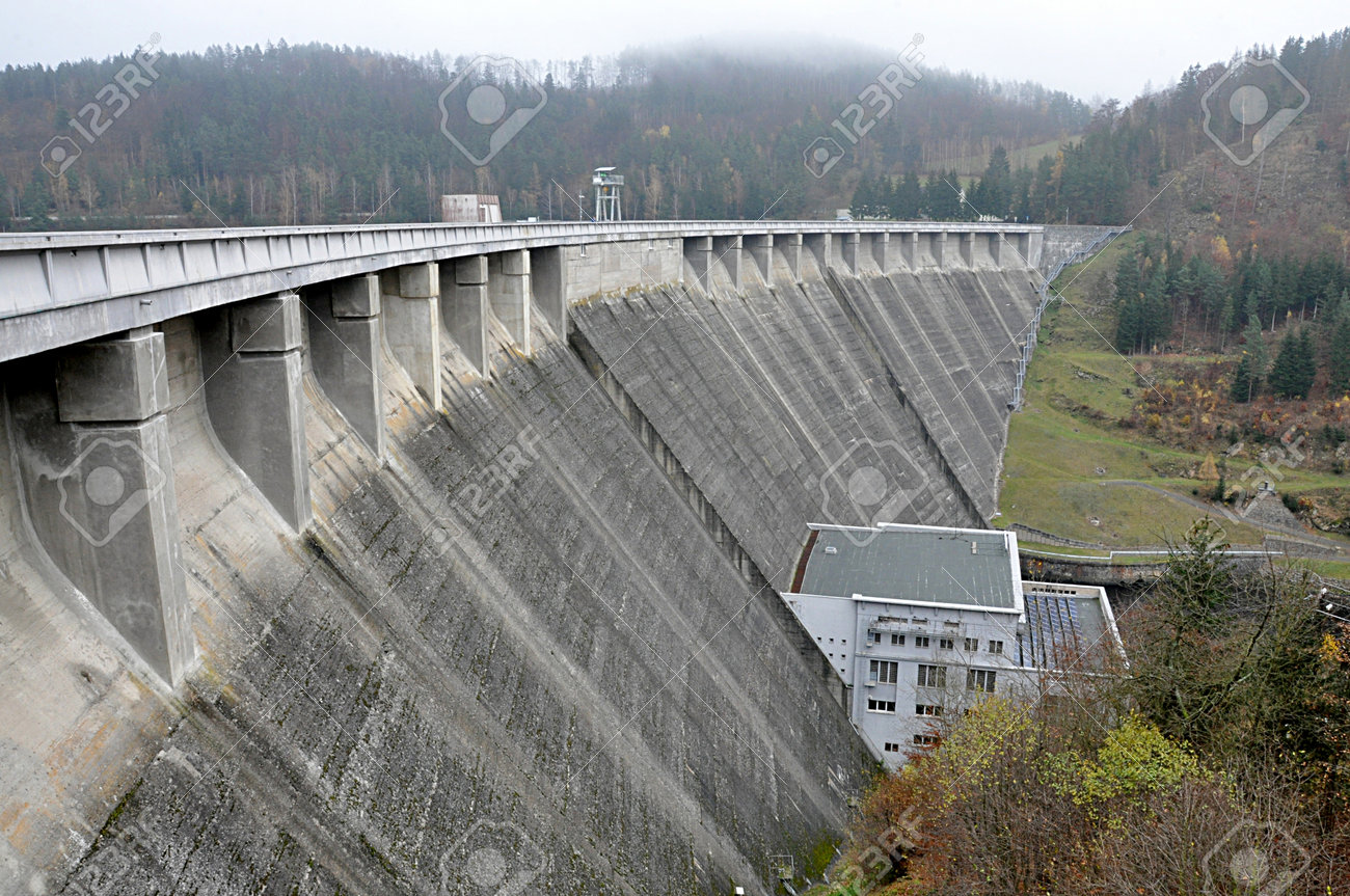 high concrete dam, Vyr, Czech republic, Europe - 161479254 high concrete dam, Vyr, Czech republic, Europe - 161479254