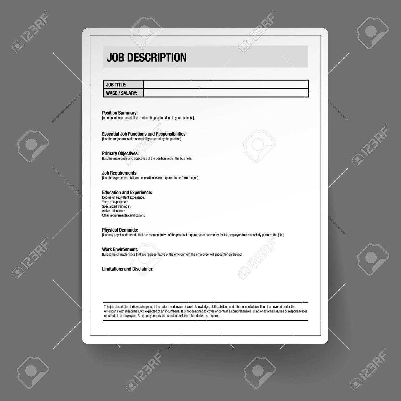 employee duties and responsibilities template