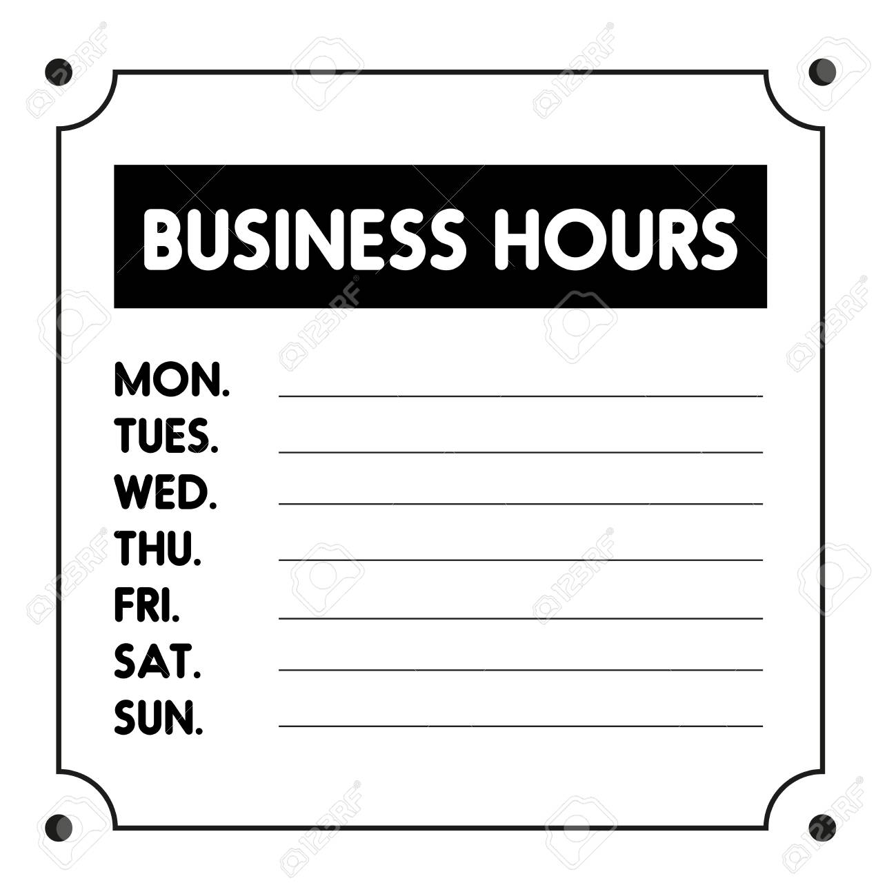 business hours sign vector template business hours sign template free