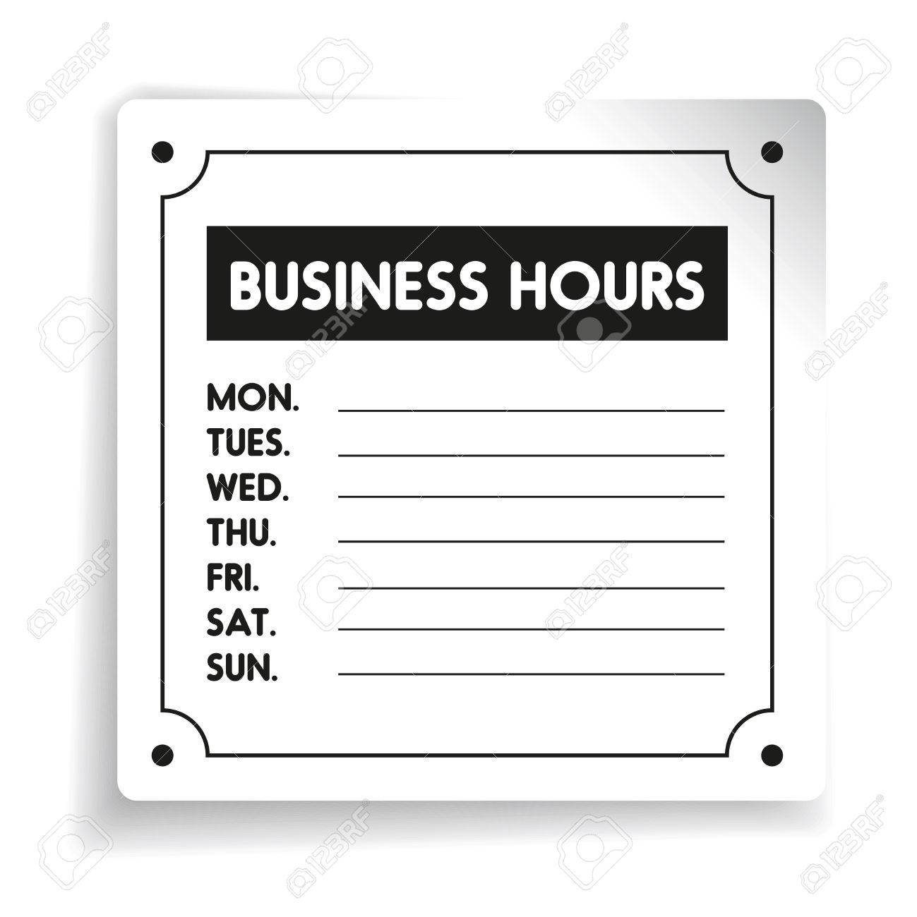 business hours sign vector template business hours sign template free