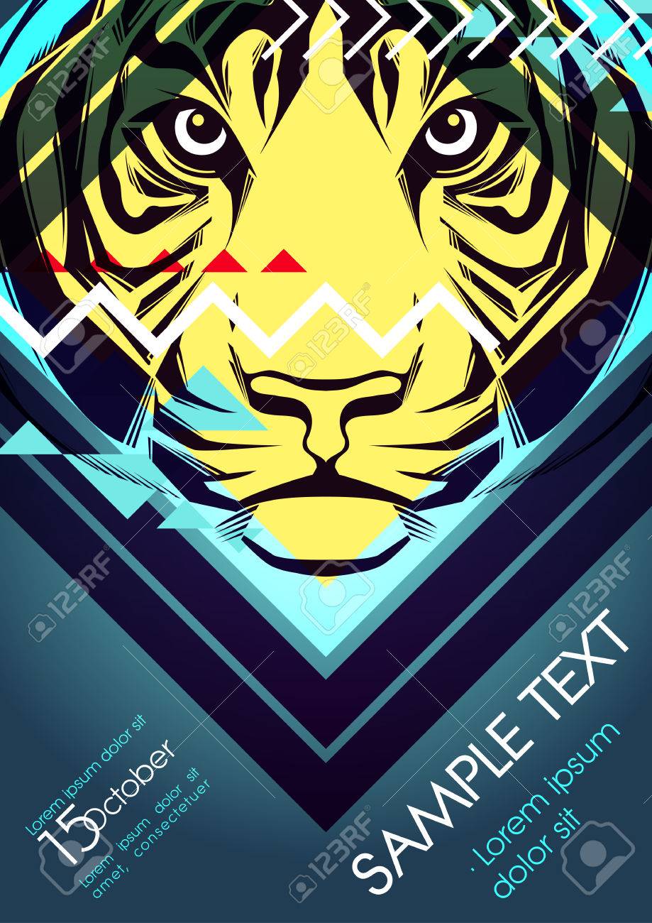 design template with tiger