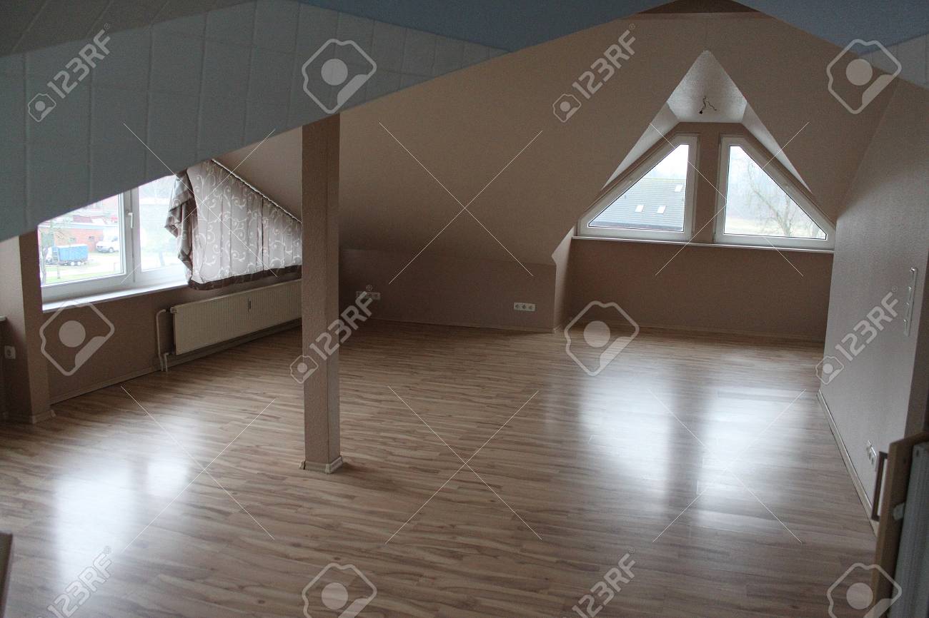 Empty Room Under The Roof Stock Photo, Picture And Royalty Free Image. Image 94435516.