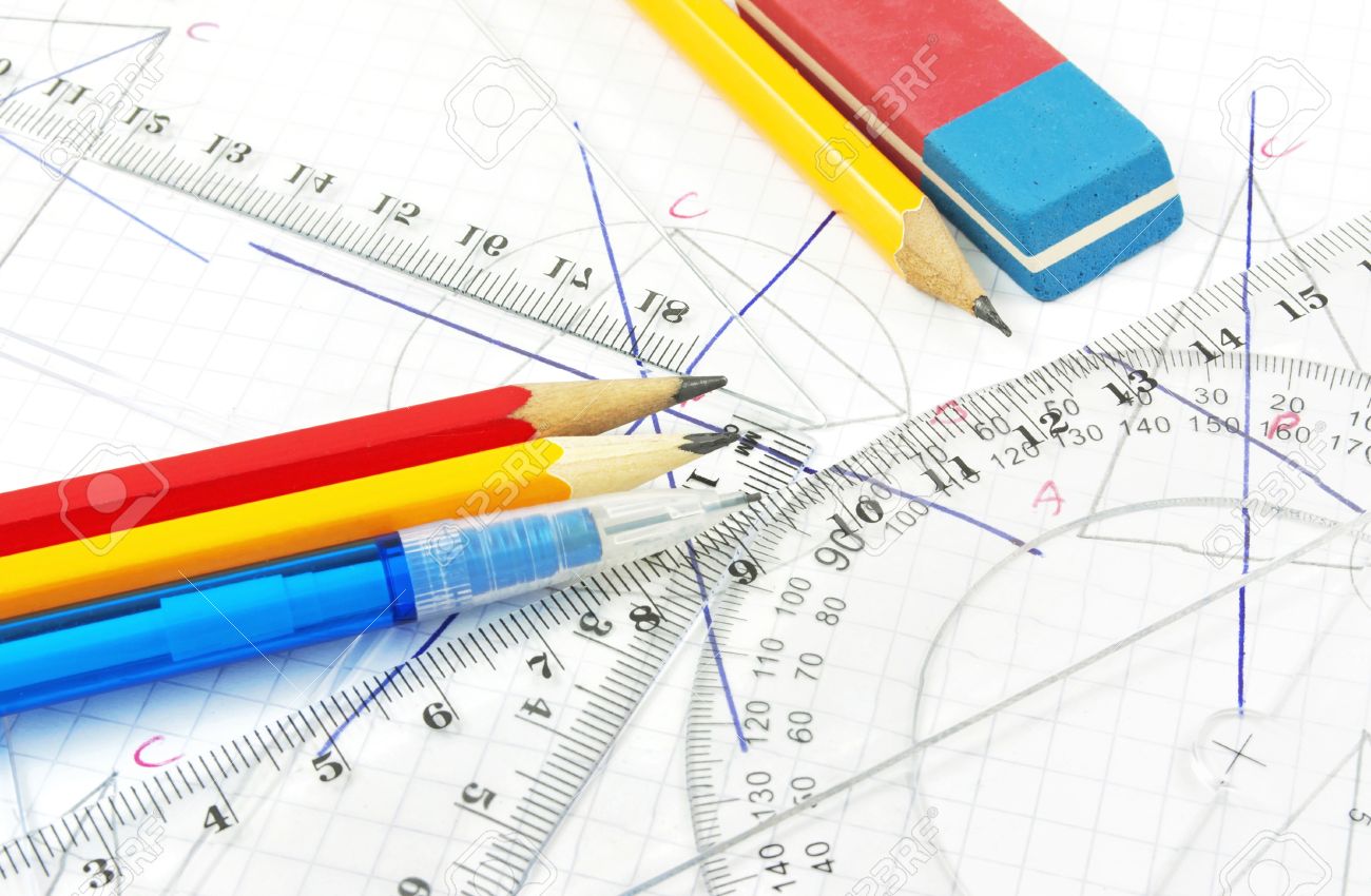 Geometry Equipment For Children In School Stock Photo Picture And Royalty Free Image Image