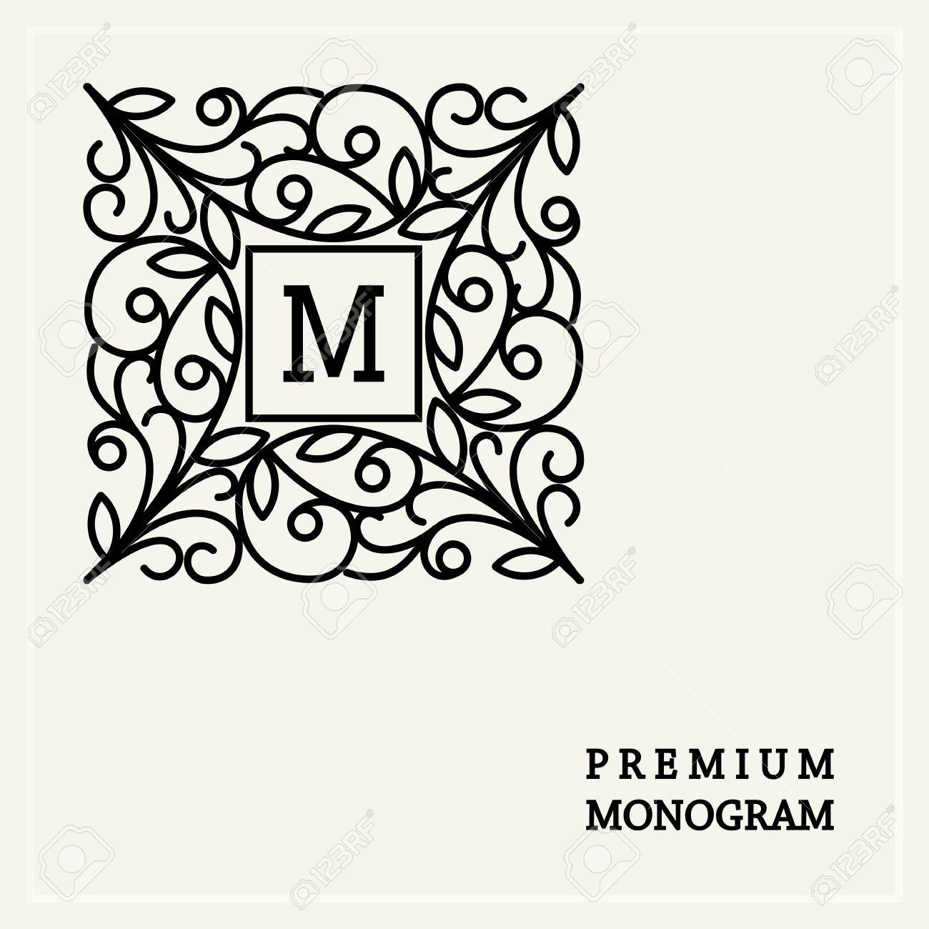 スタイリッシュな優雅なモノグラム アール ヌーボー様式の優雅なライン アート ロゴ デザインのイラスト素材 ベクタ Image 3705