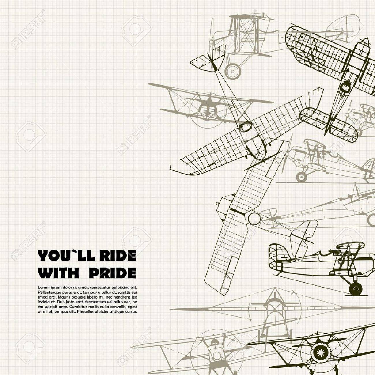 vintage travel poster stylized airplane illustration composition composition graph paper