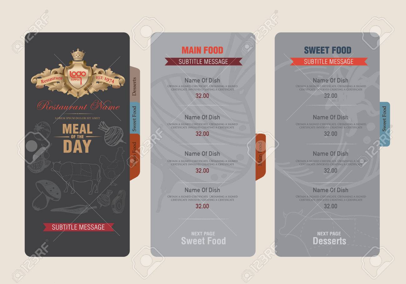 menu template the design and placement to the work on food items
