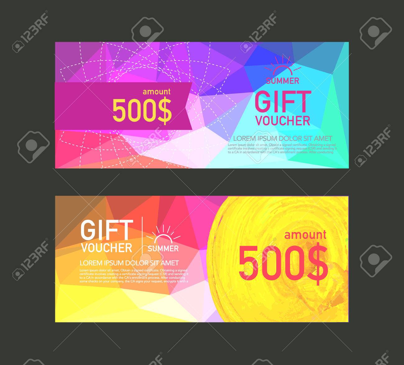 voucher design template vector royalty free cliparts vectors and