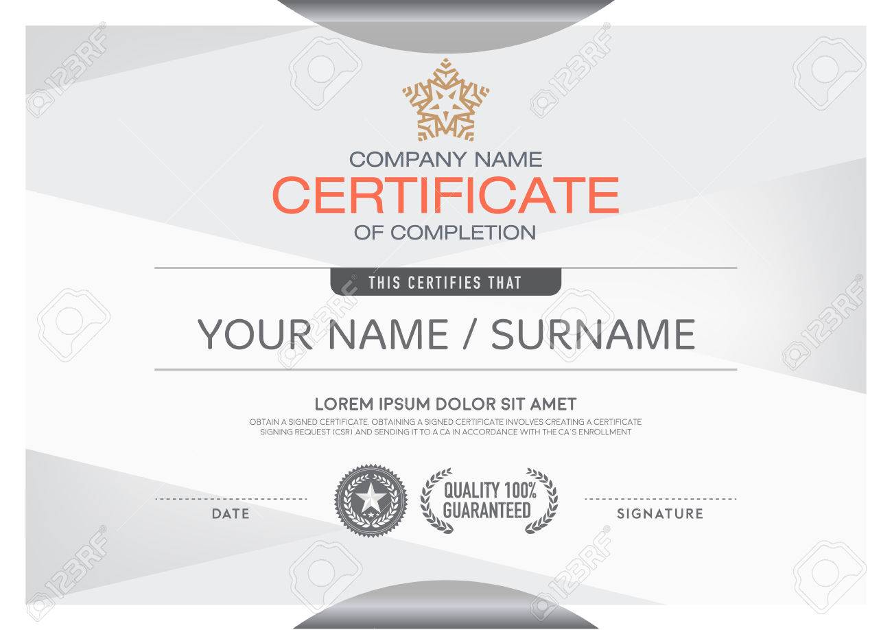 certificates modern and clean color and placement of the sample making free certificates