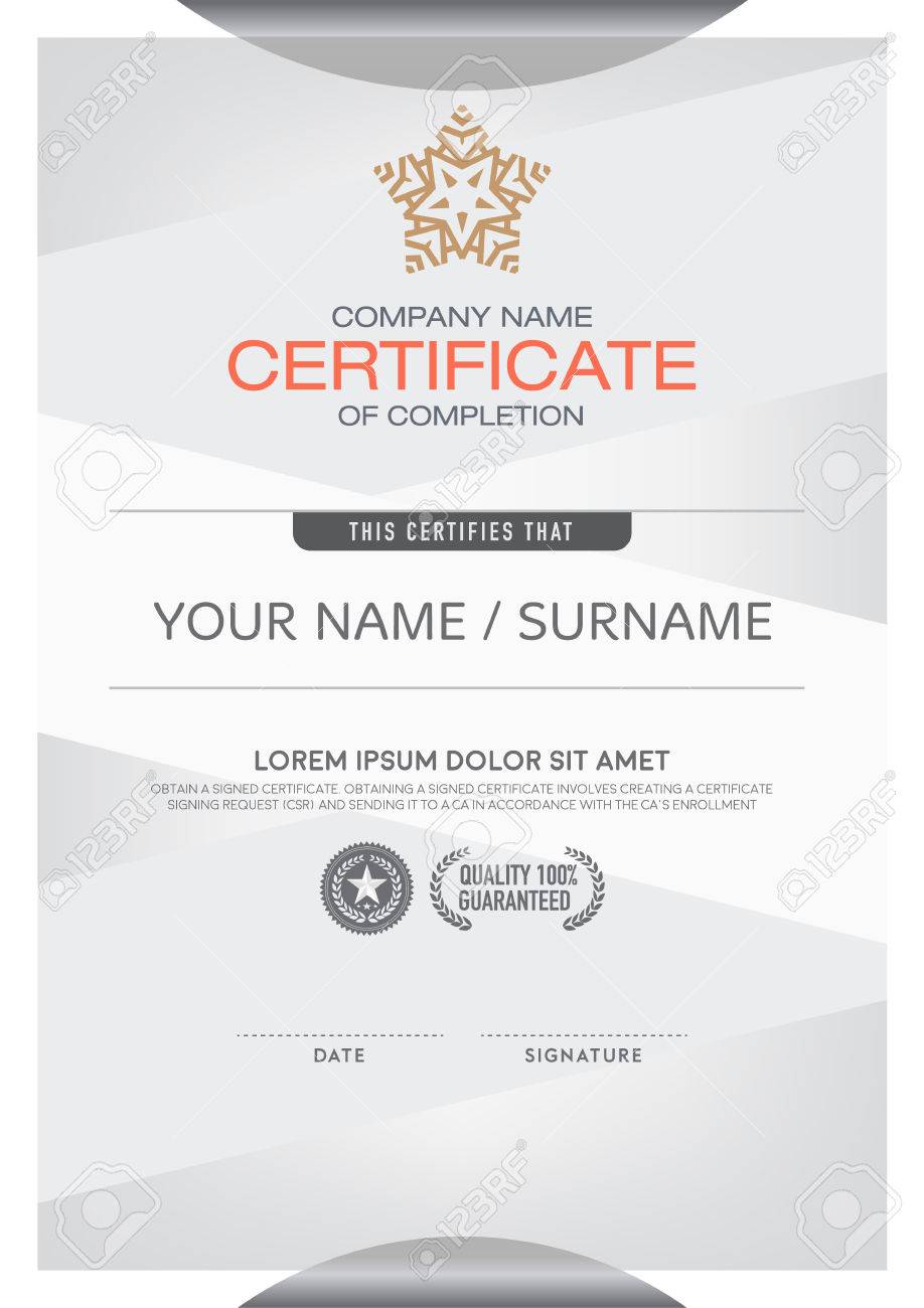 certificates modern and clean color and placement of the sample elegant certificates