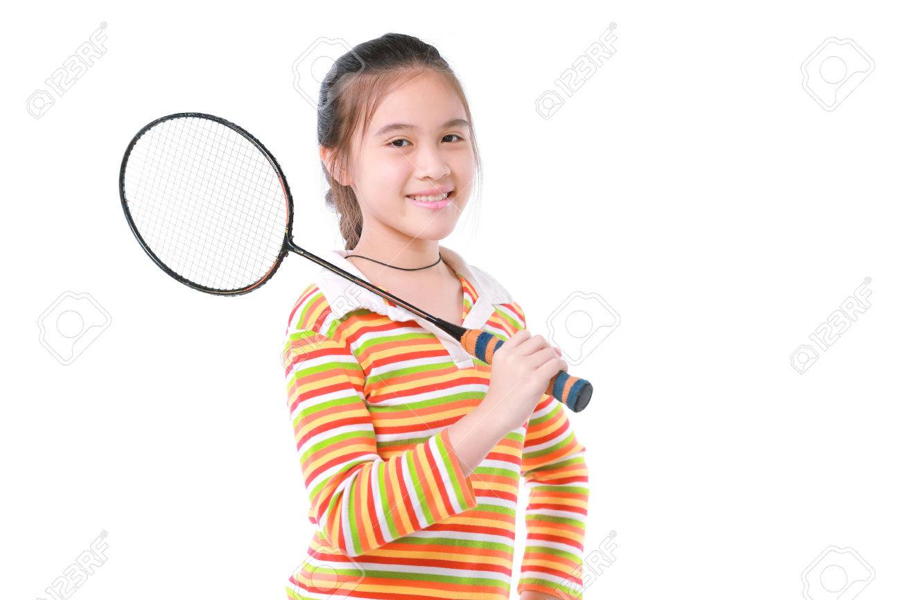 バドミントンかわいい女の子 の写真素材 画像素材 Image