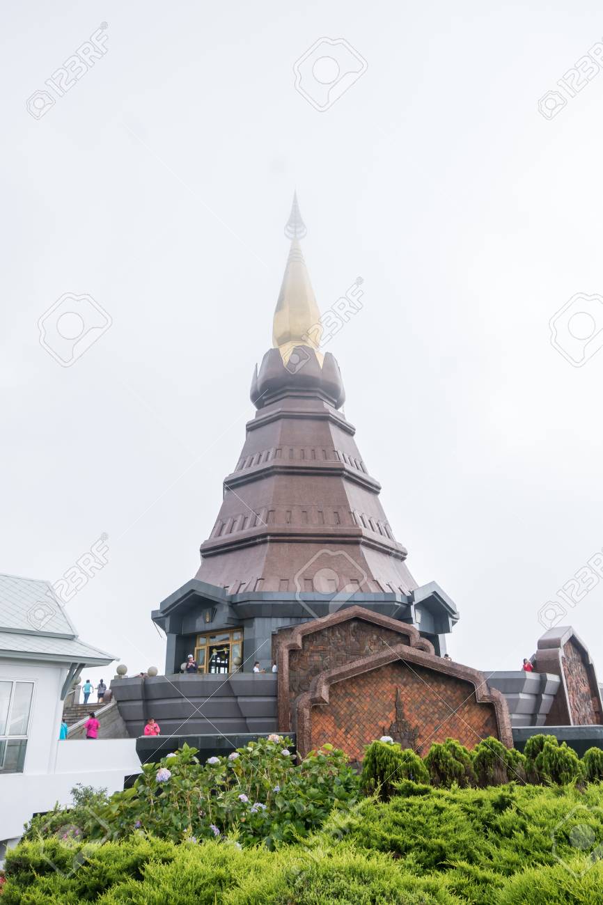 King And Queen Pagoda With Cloudy And Fog In The Doi Inthanon