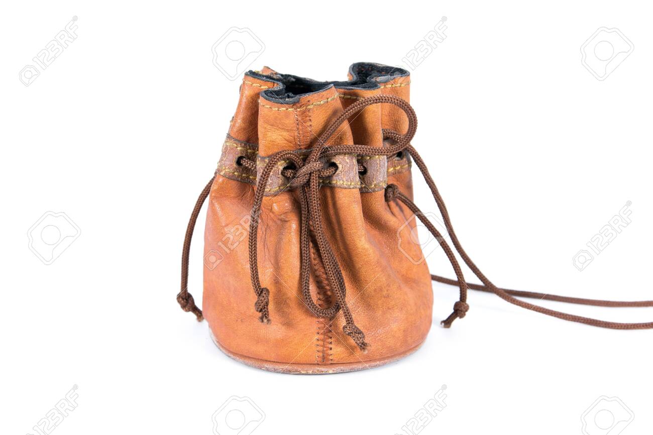 leather string bag