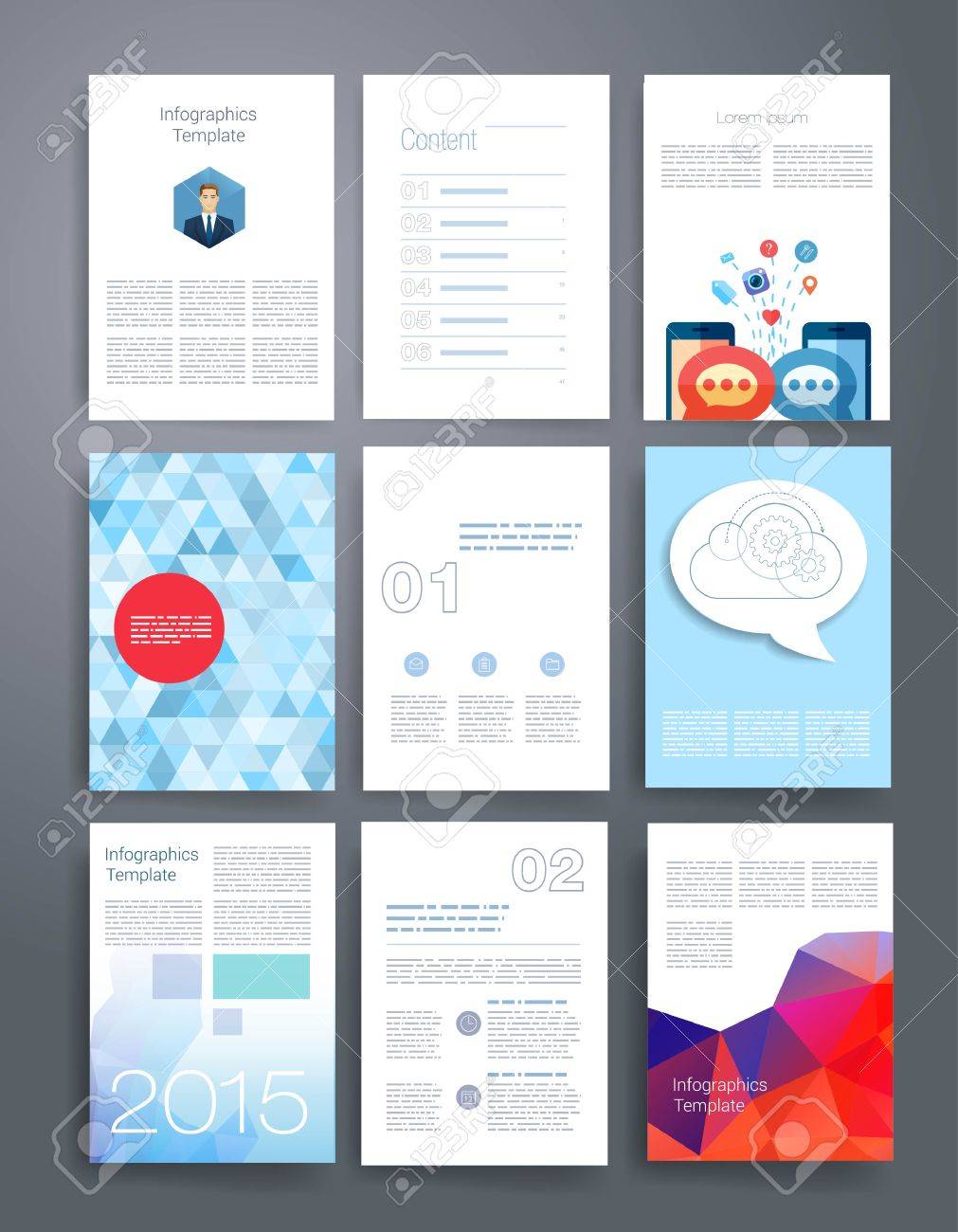 テンプレート Web メール パンフレットのデザイン セット モバイル テクノロジー インフォ グラフィック コンセプト モダンなフラットとラインのアイコン アプリ Ui インターフェイスのモックアップ Ux の Web デザイン のイラスト素材 ベクタ Image