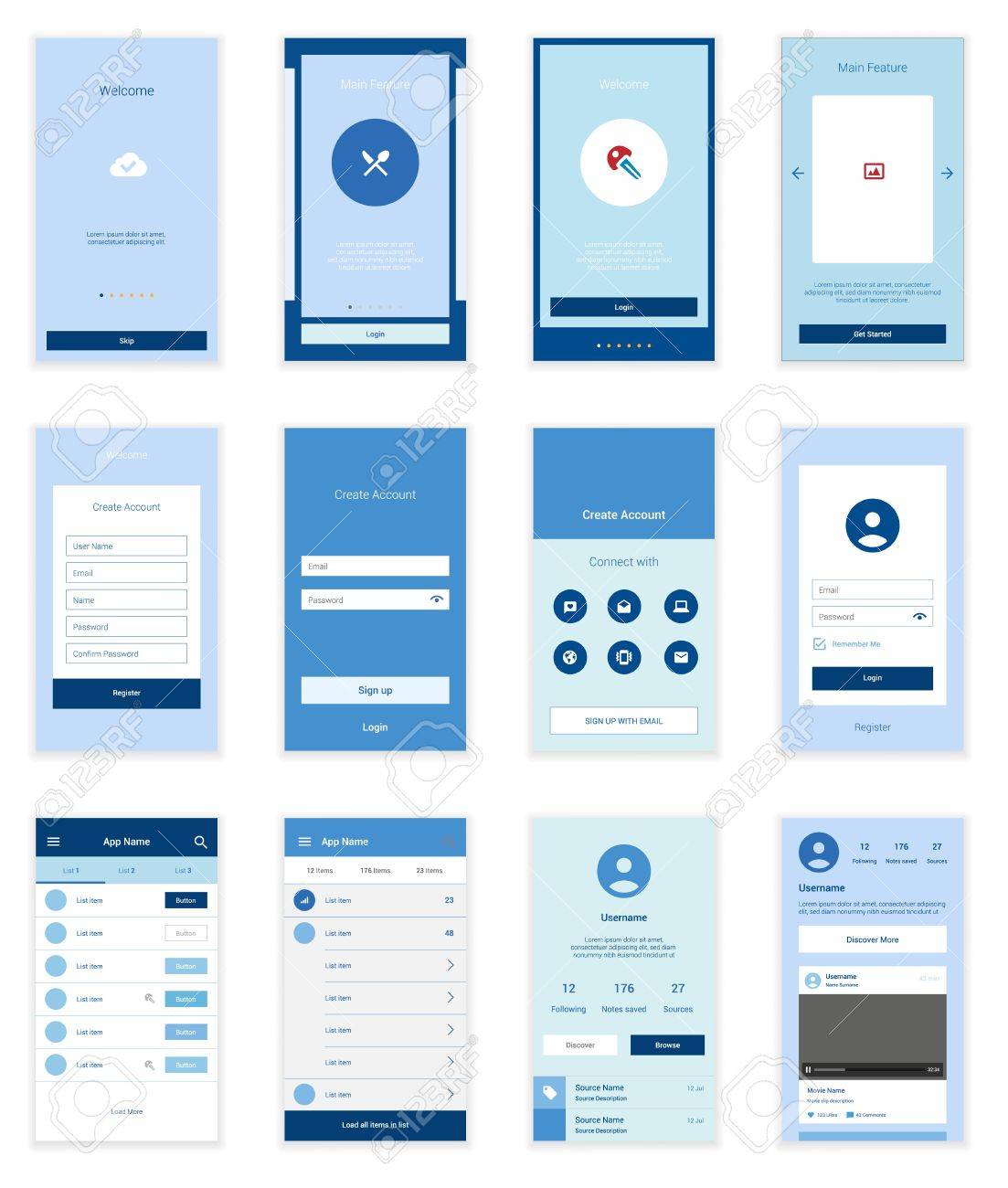 mobile screens user interface