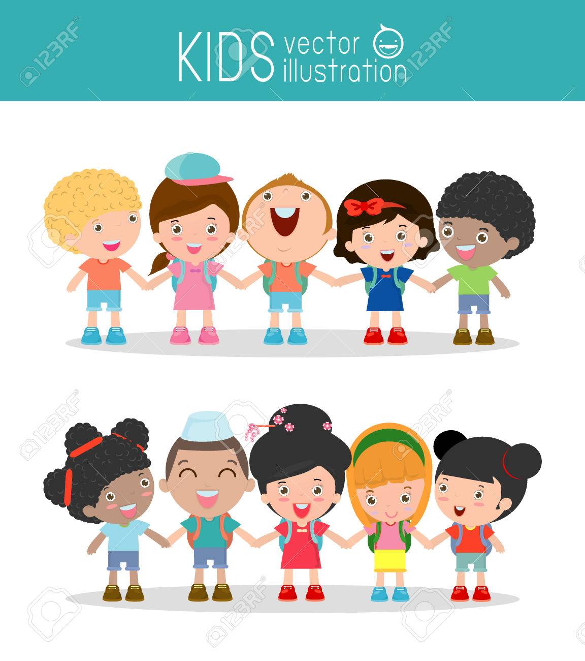 kids holding hands on white background , Multi-ethnic children holding hands, Many happy children holding hands , Vector Illustration - 50995656 kids holding hands on white background , Multi-ethnic children holding hands, Many happy children holding hands , Vector Illustration - 50995656