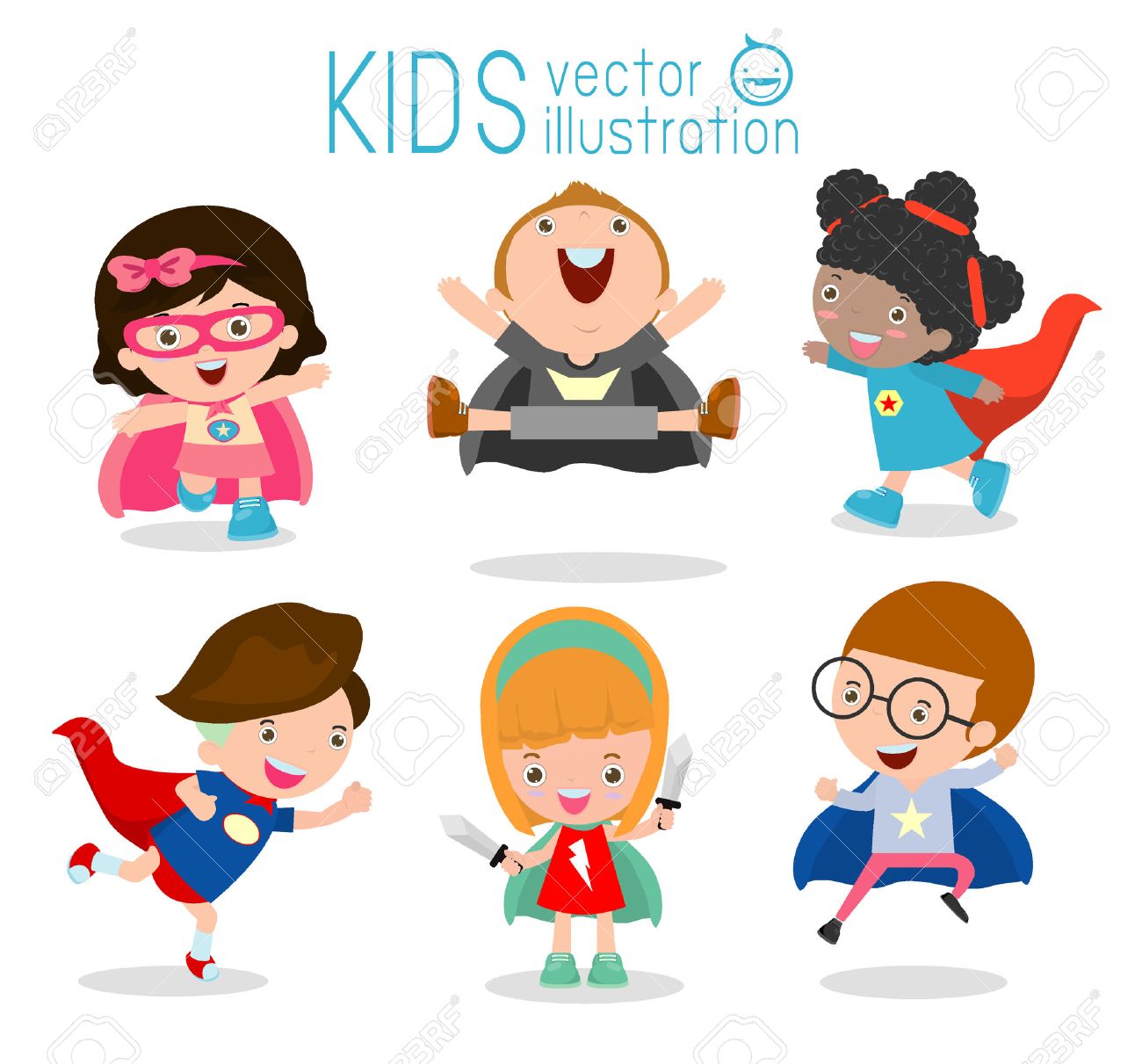 Superhero Children's, Superhero Kids,Kids With Superhero Costumes set, kids in Superhero costume characters isolated on white background, Cute little Superhero, Children's collection - 52524093 Superhero Children's, Superhero Kids,Kids With Superhero Costumes set, kids in Superhero costume characters isolated on white background, Cute little Superhero, Children's collection - 52524093