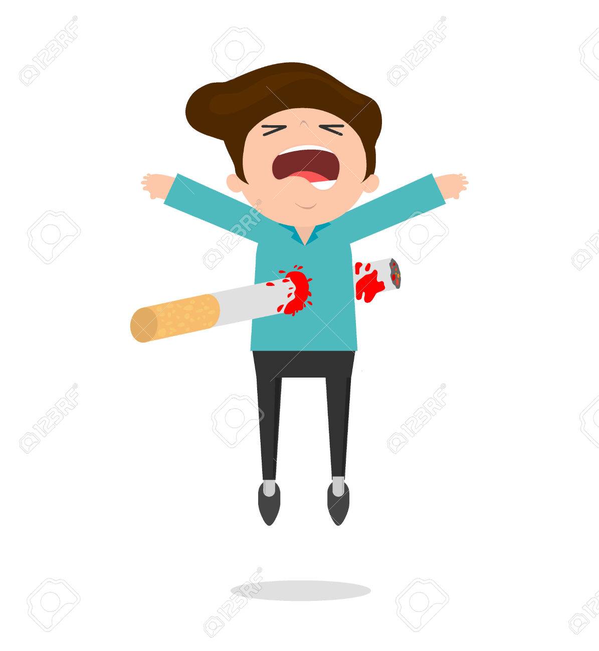 Stop Smoking,No Smoking, Cigarette Kills Man, Cartoon Vector ..., حجم الصورة 1195x1300